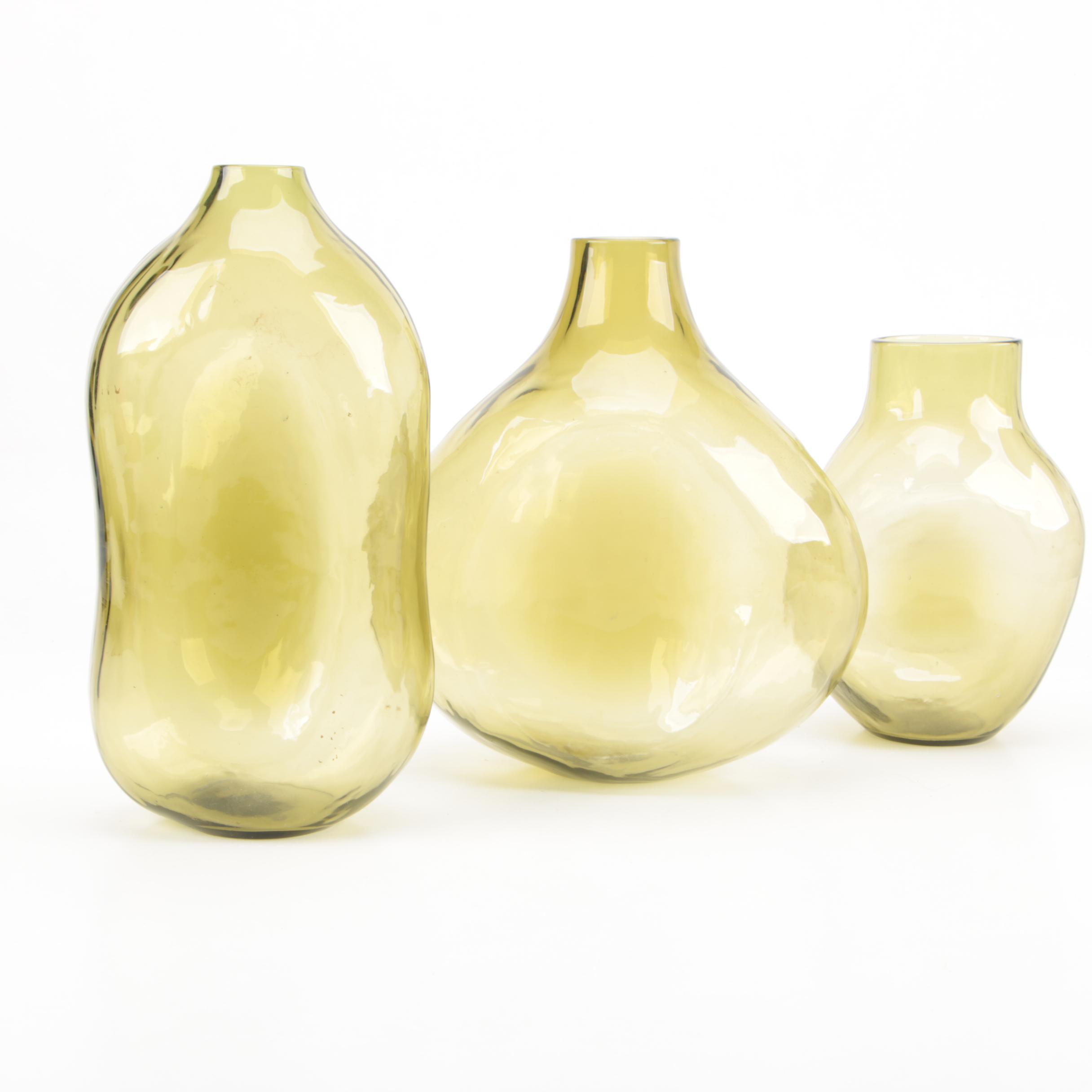 Green Glass Vases