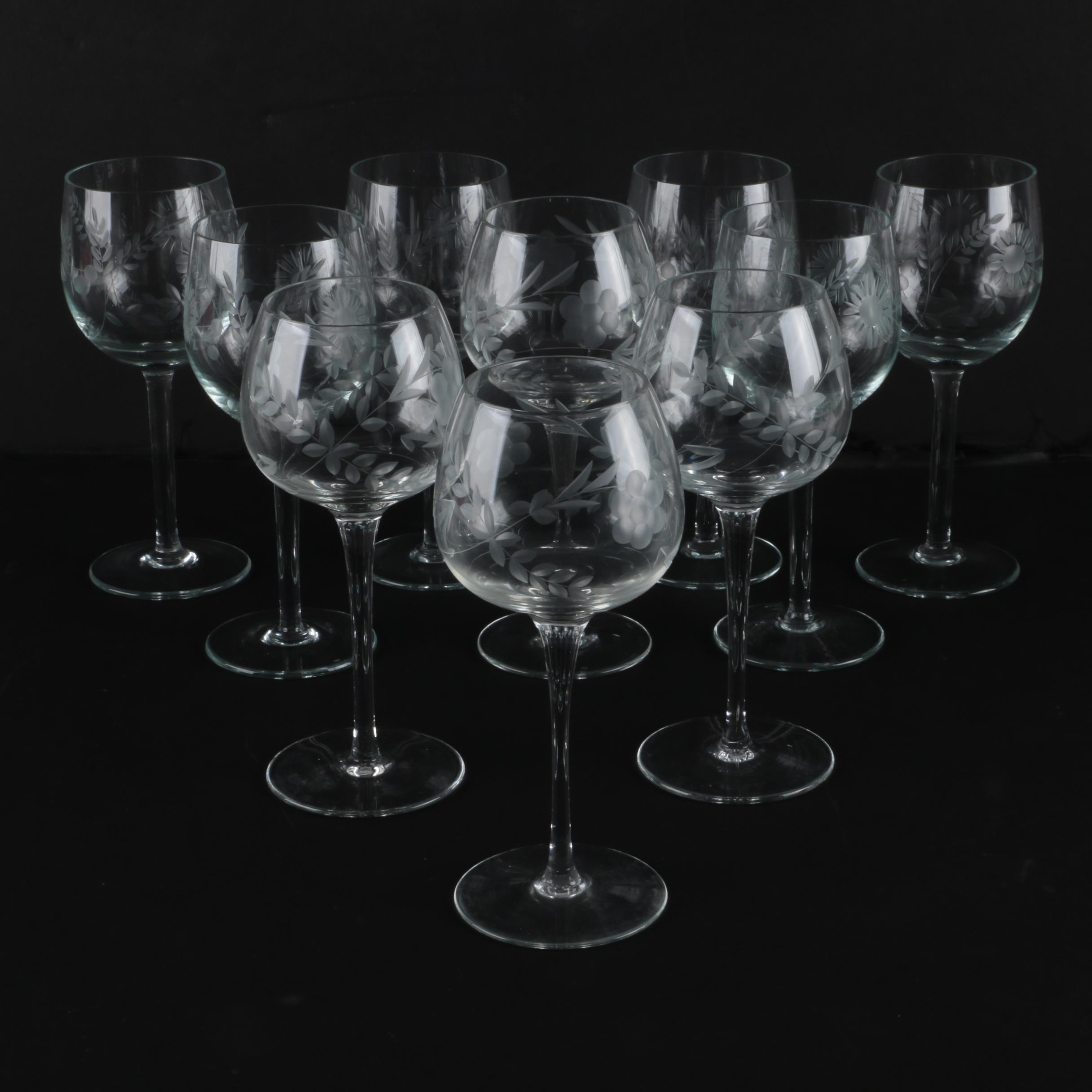 Vintage Etched Stemware