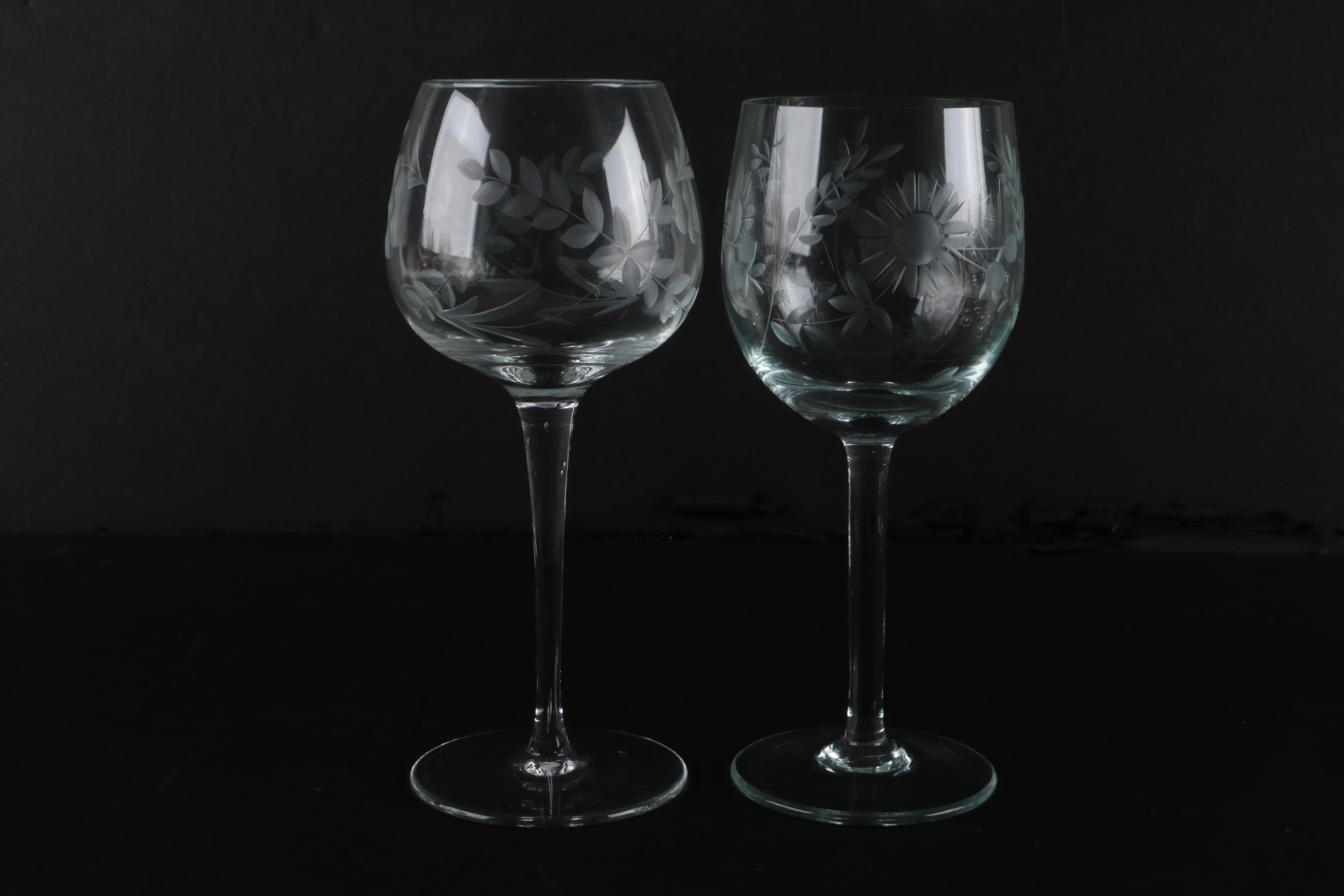 Vintage Etched Stemware