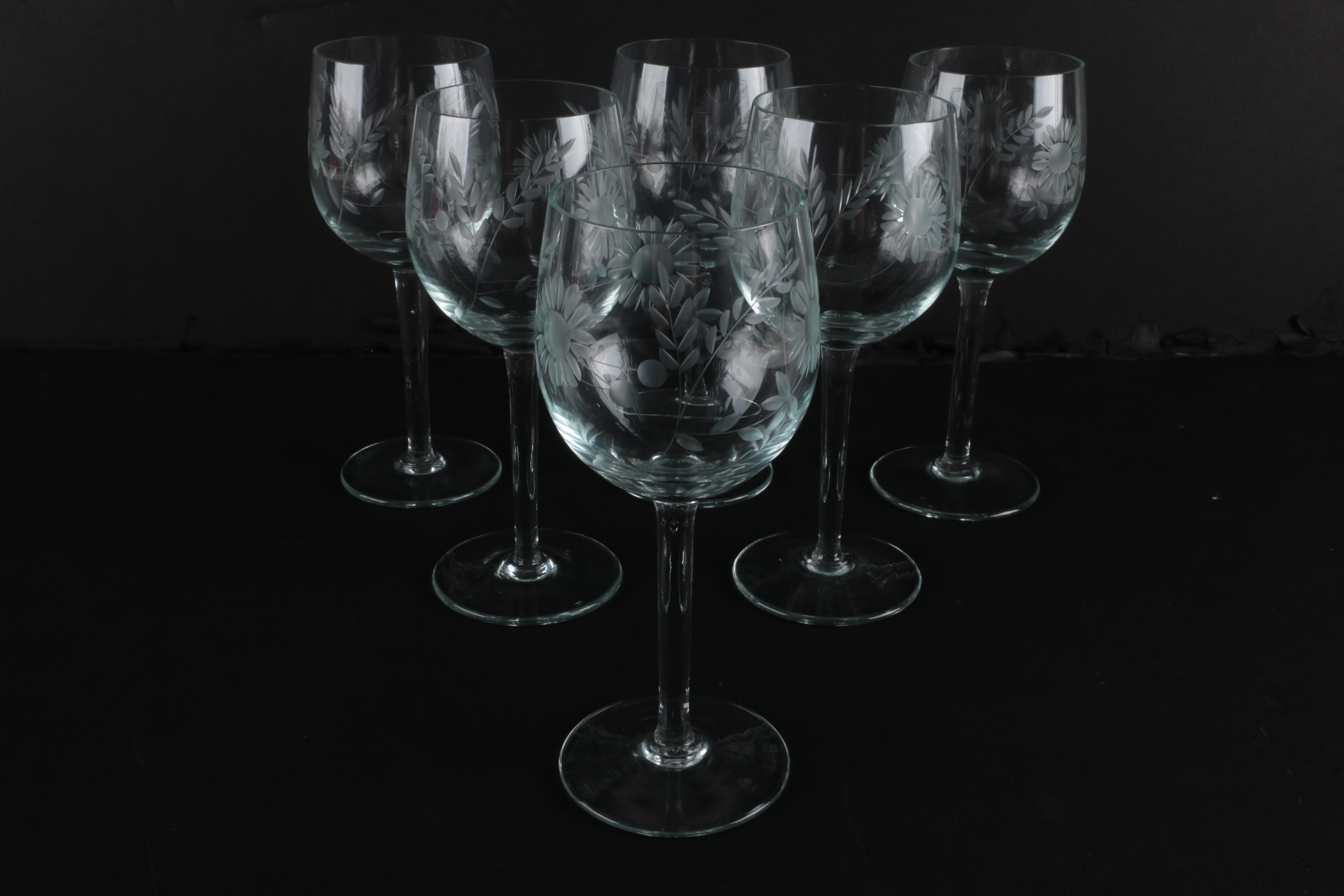 Vintage Etched Stemware