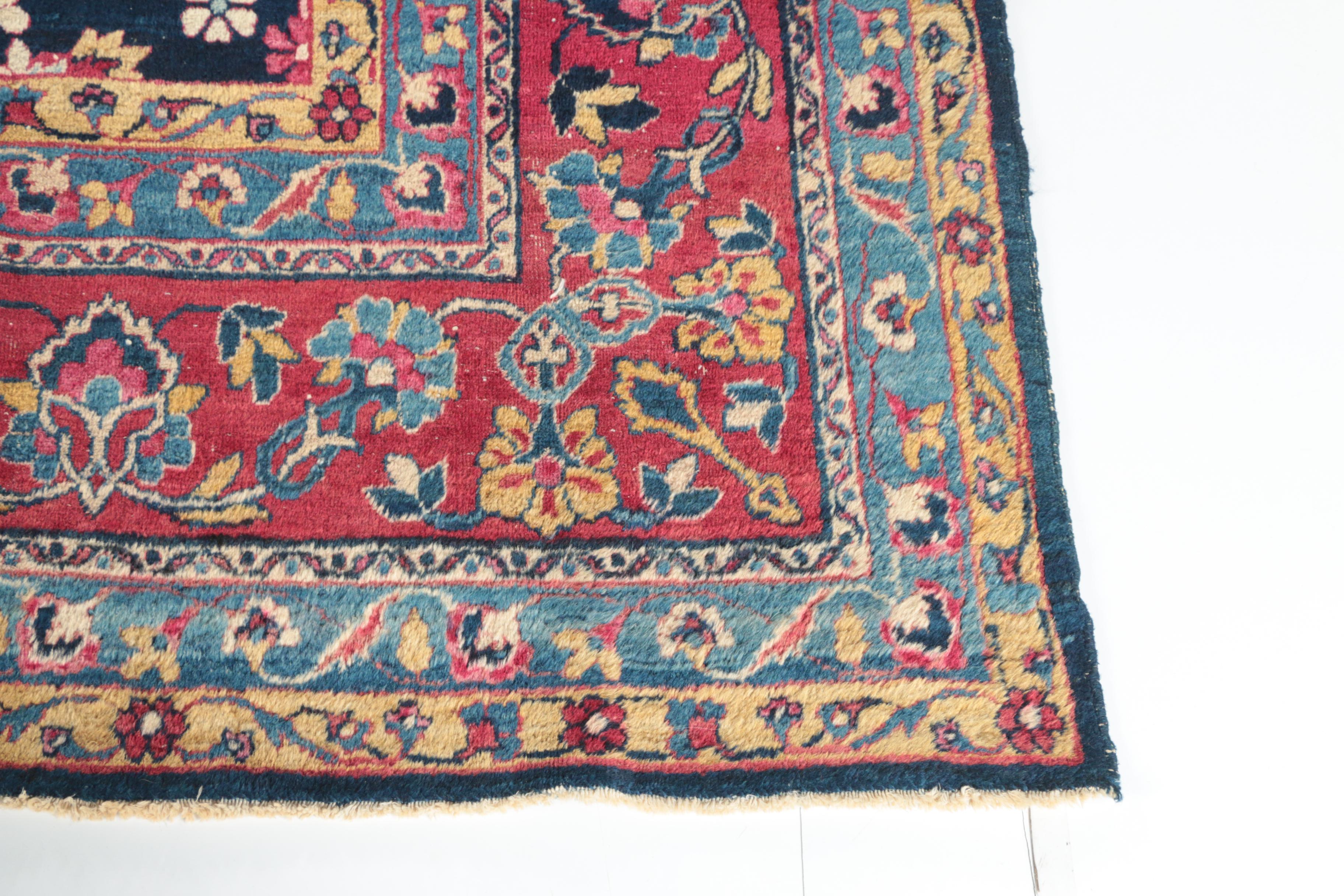 Antique Hand-Knotted Persian Wool Room Size Rug