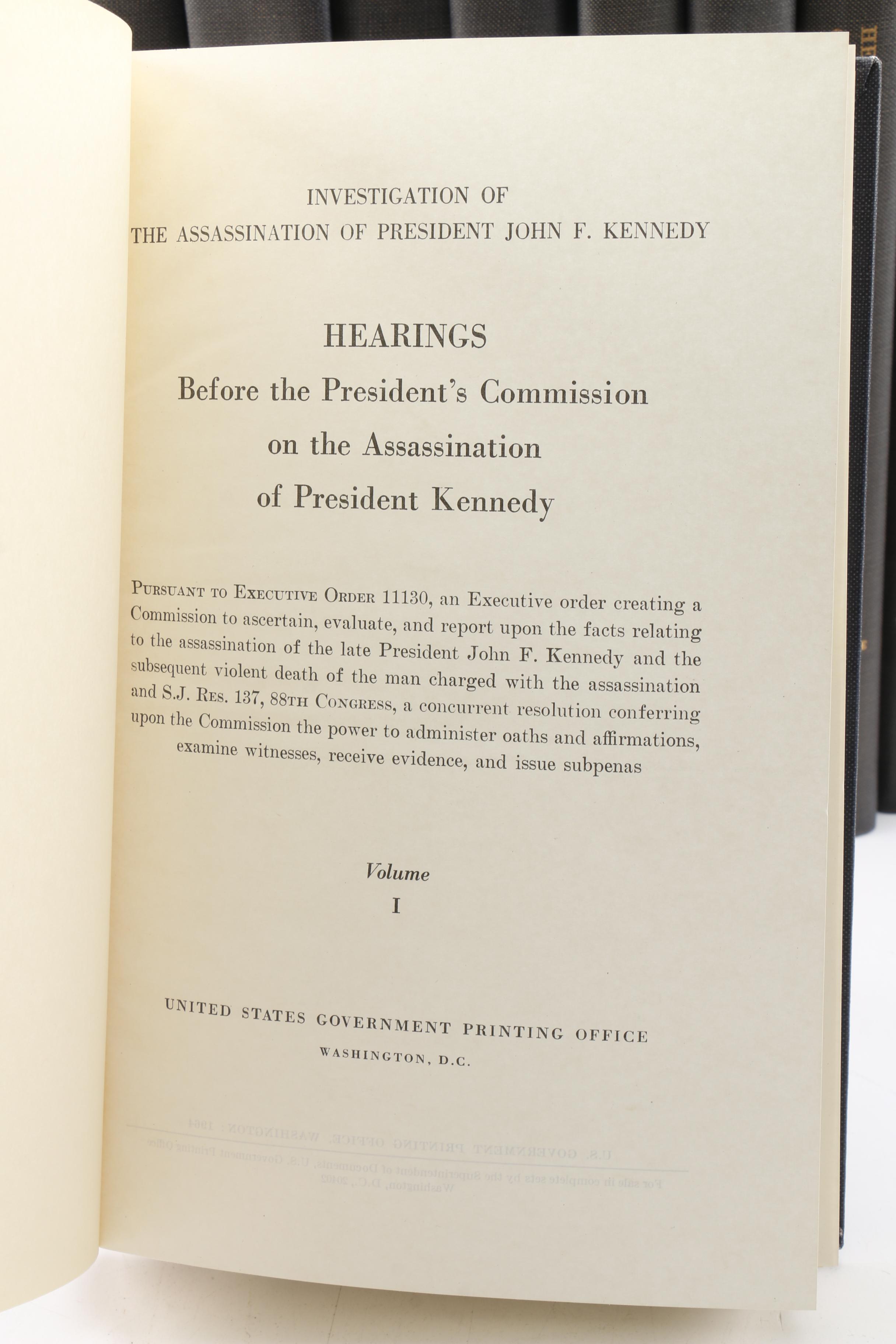 27 Volume "Hearings on the Assassination of President Kennedy"