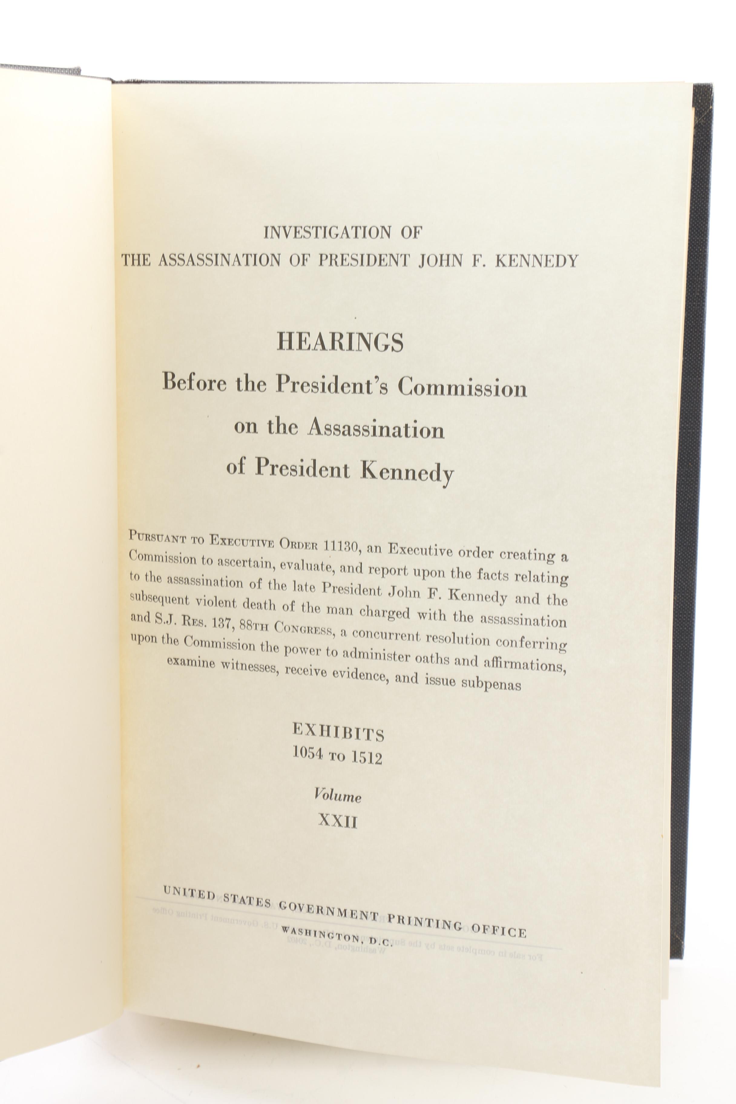27 Volume "Hearings on the Assassination of President Kennedy"