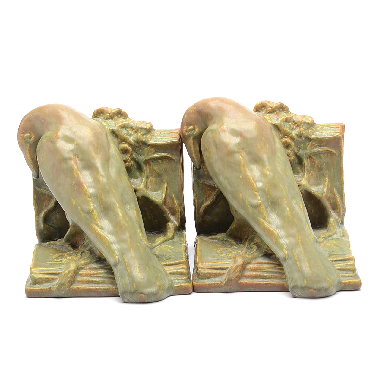Rookwood Pottery Raven Bookends