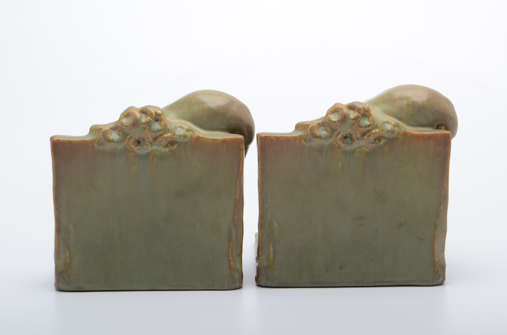 Rookwood Pottery Raven Bookends