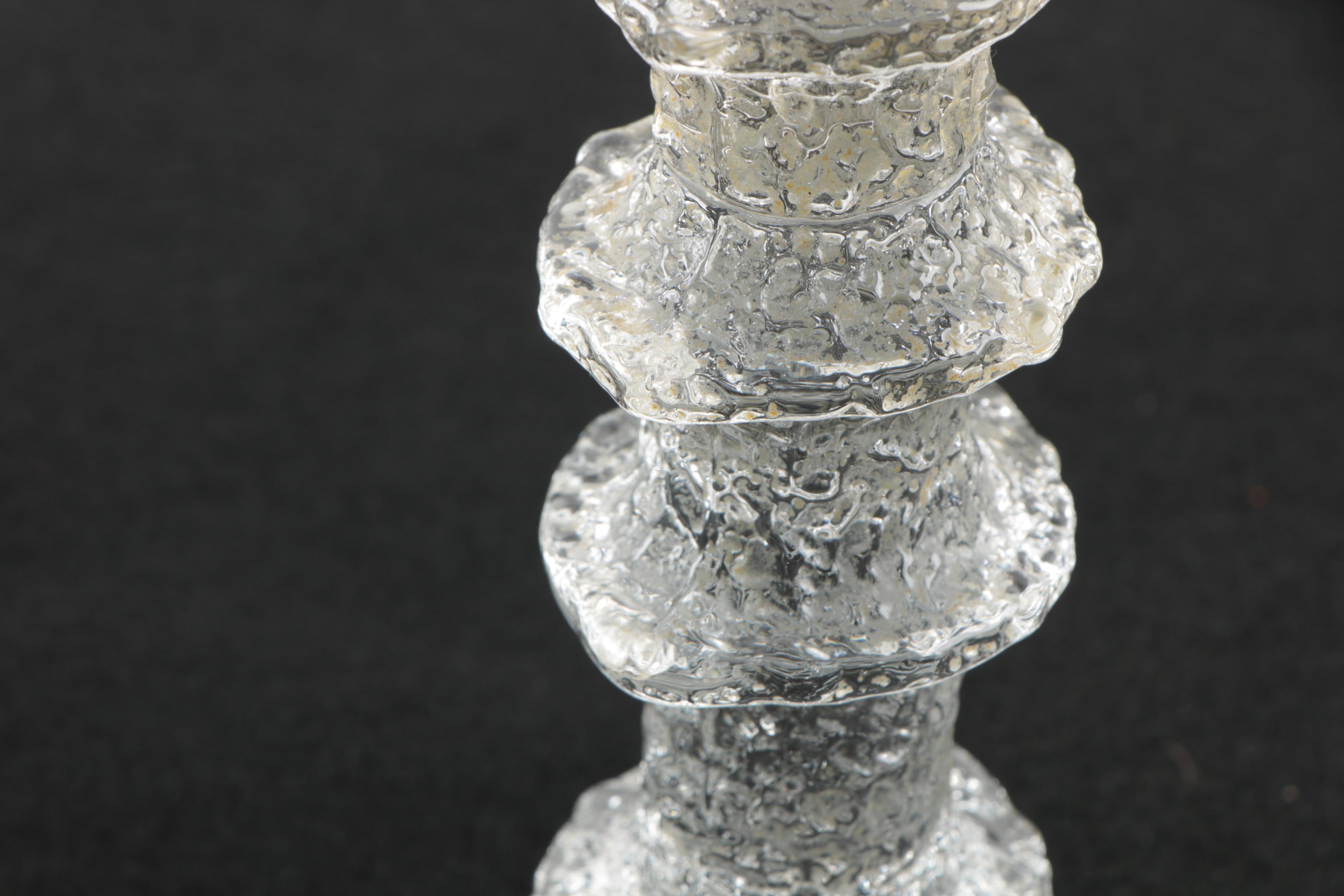 Timo Sarpaneva Pressed Glass Ripple Candlesticks