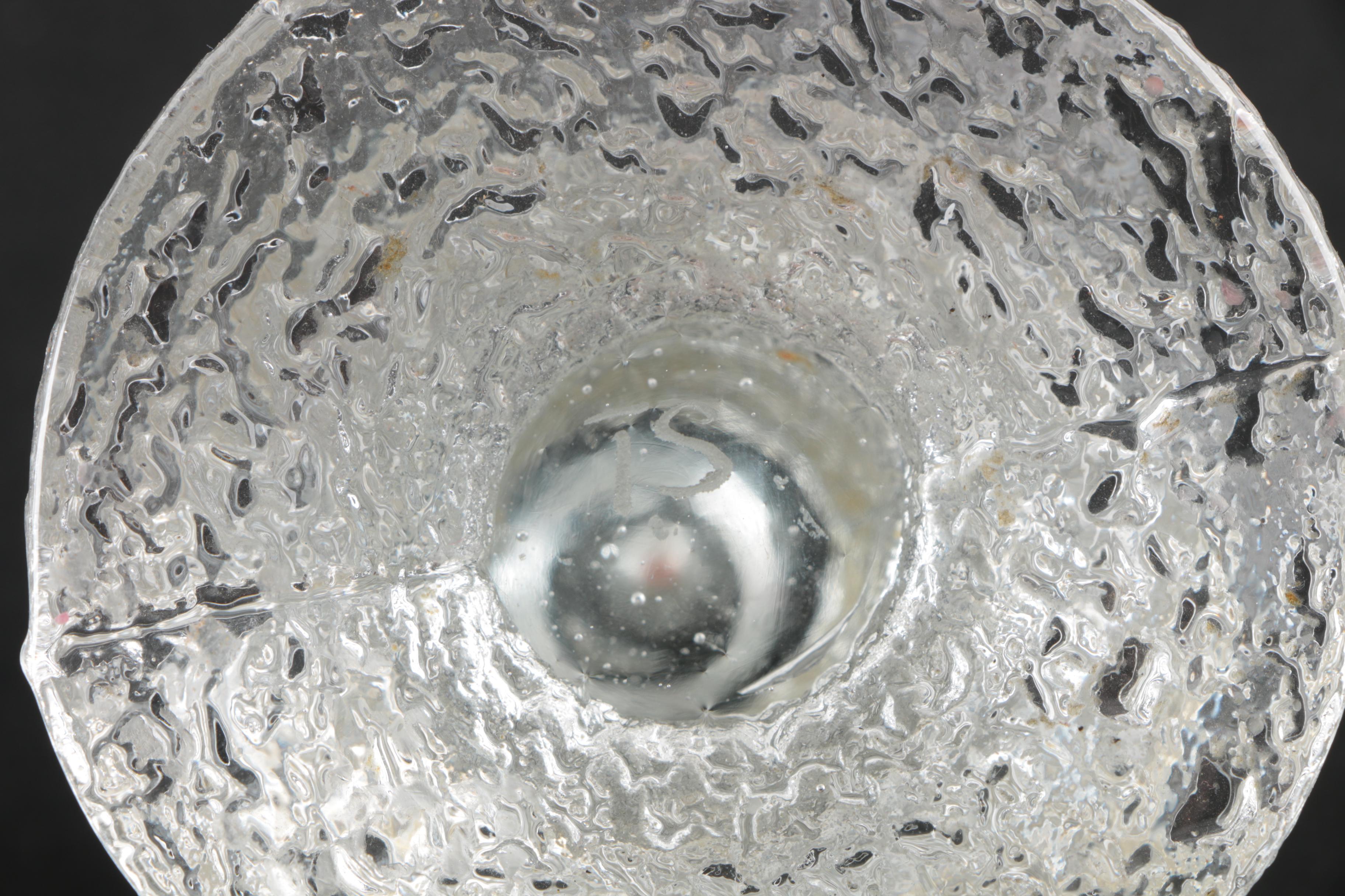 Timo Sarpaneva Pressed Glass Ripple Candlesticks