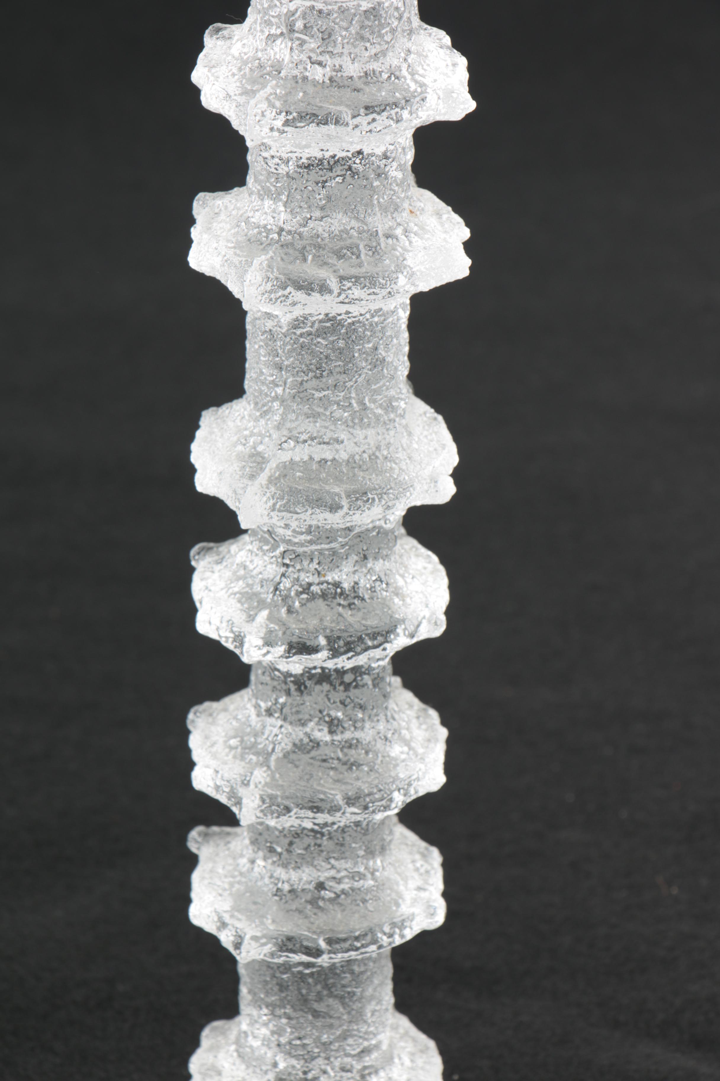 Timo Sarpaneva Pressed Glass Ripple Candlesticks