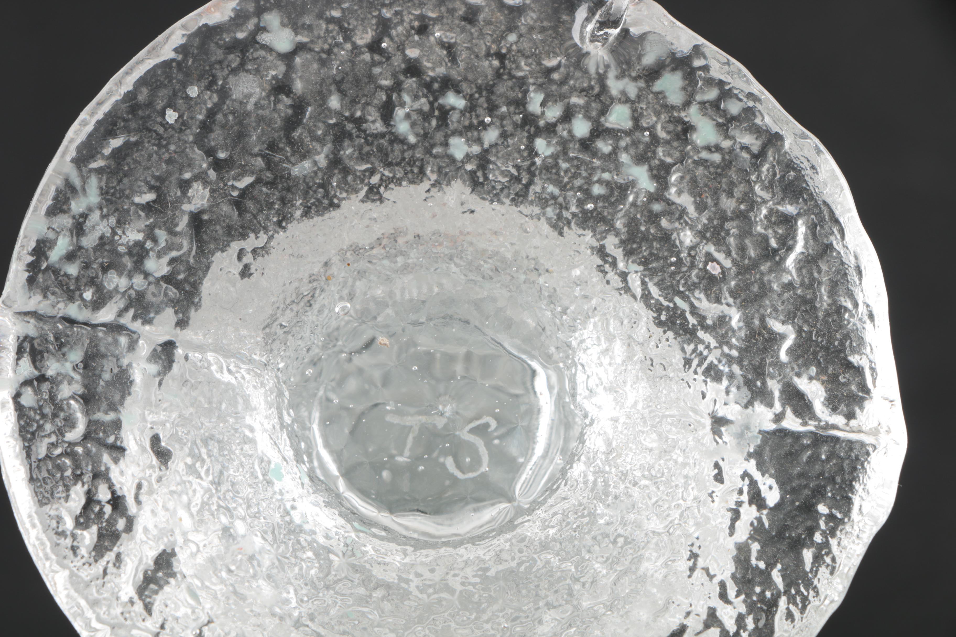 Timo Sarpaneva Pressed Glass Ripple Candlesticks