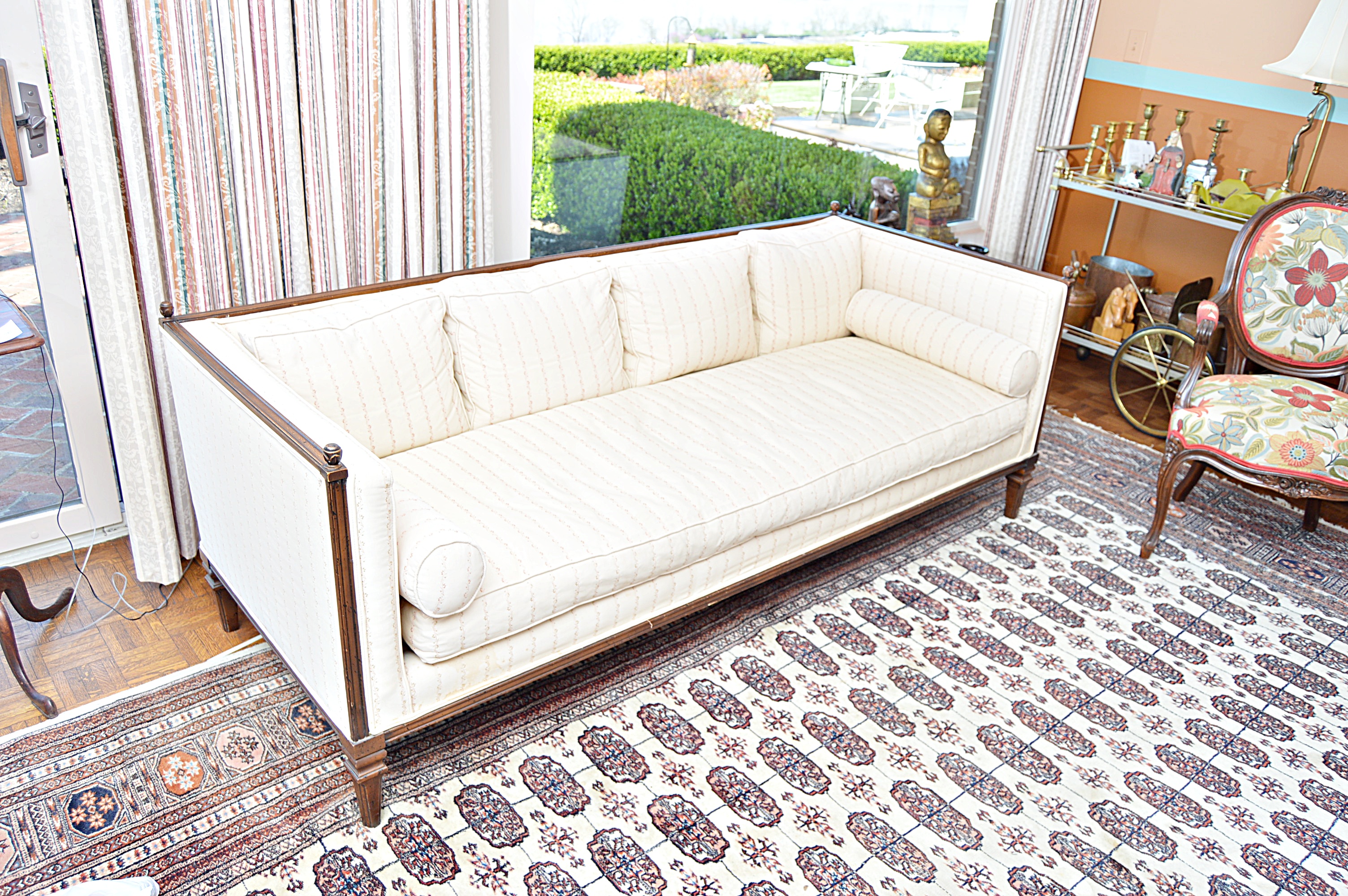 Neoclassic Style Down and Feather-Filled Sofa