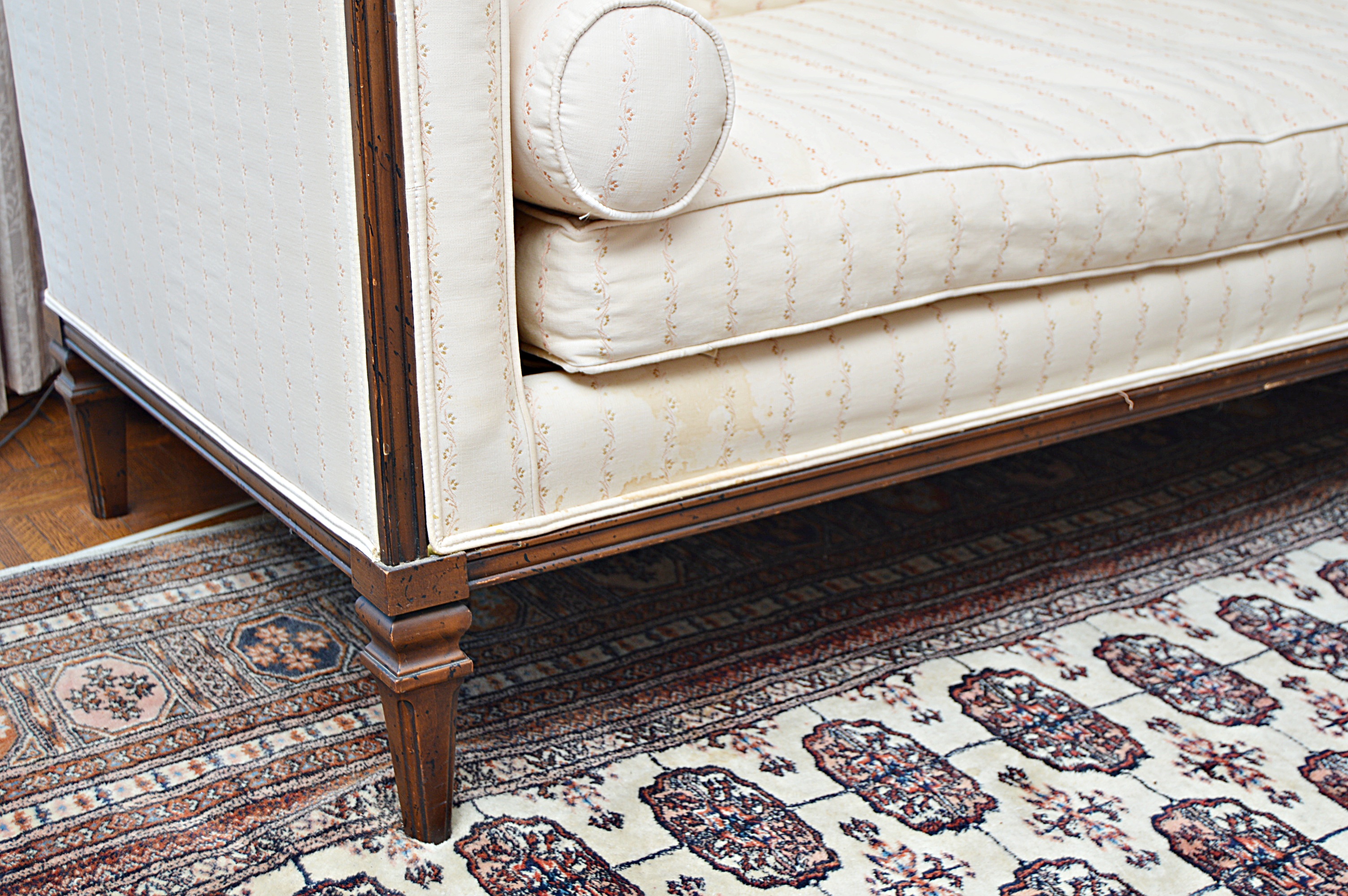 Neoclassic Style Down and Feather-Filled Sofa