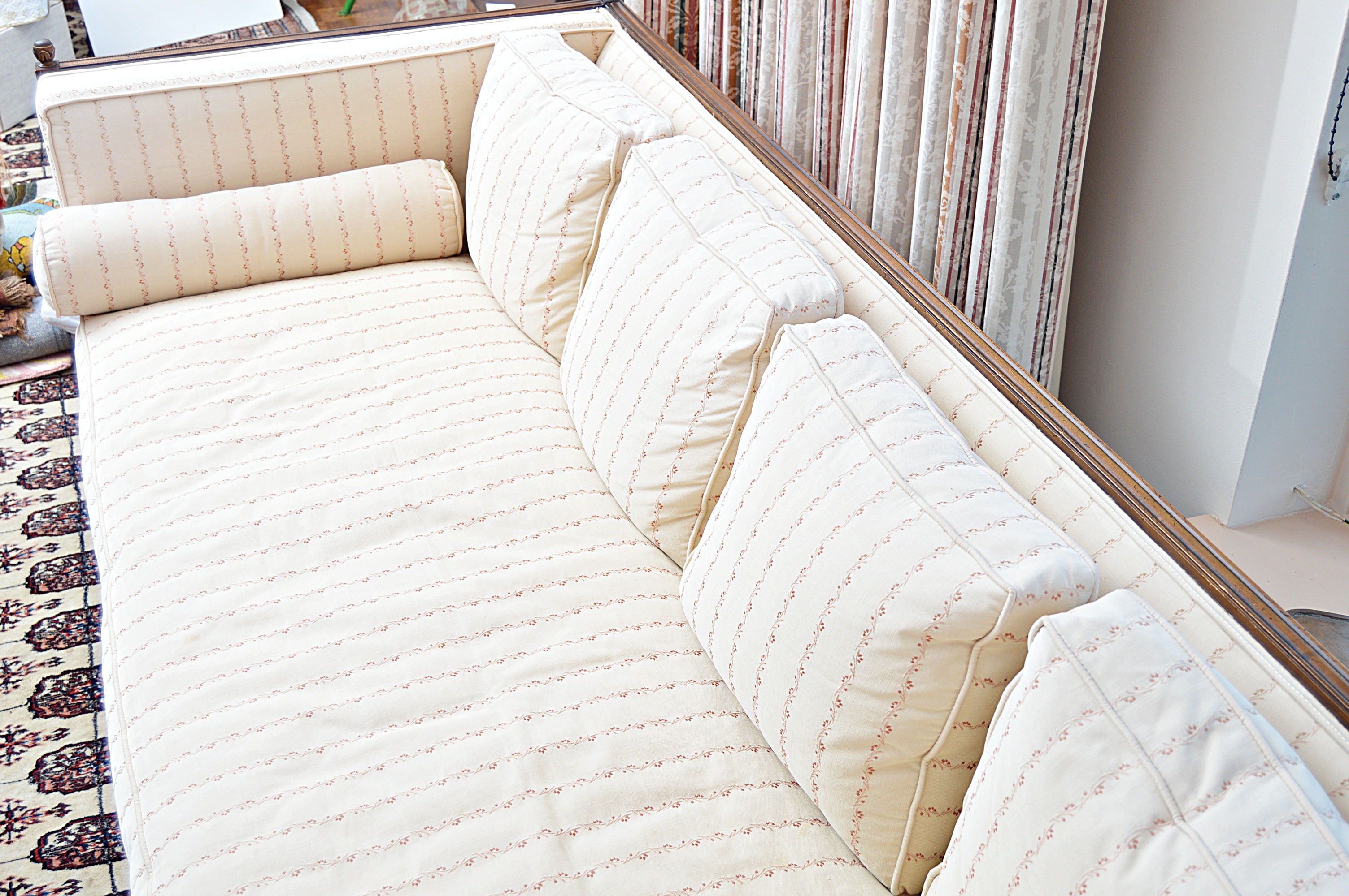 Neoclassic Style Down and Feather-Filled Sofa