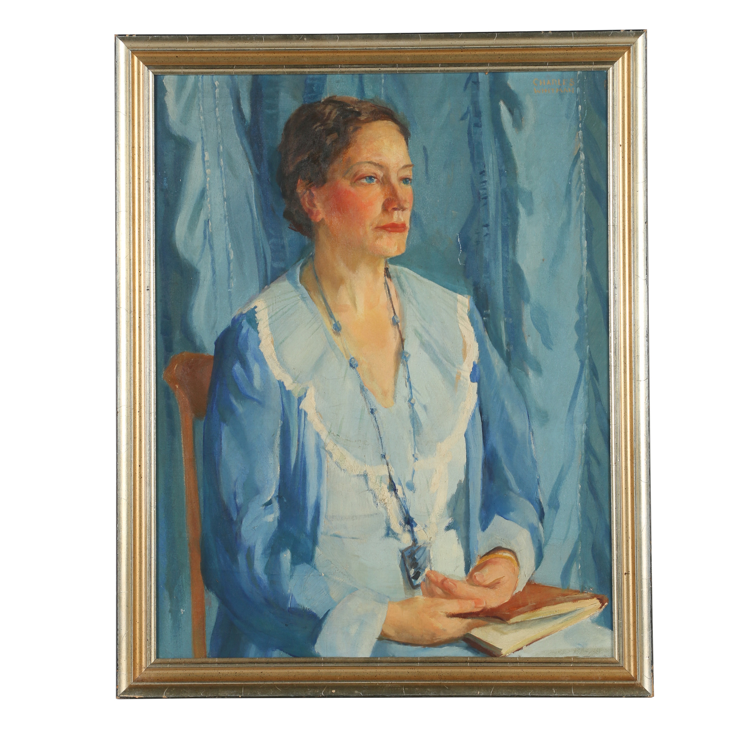 Charles Whitman Oil Painting "Portrait in Blue"