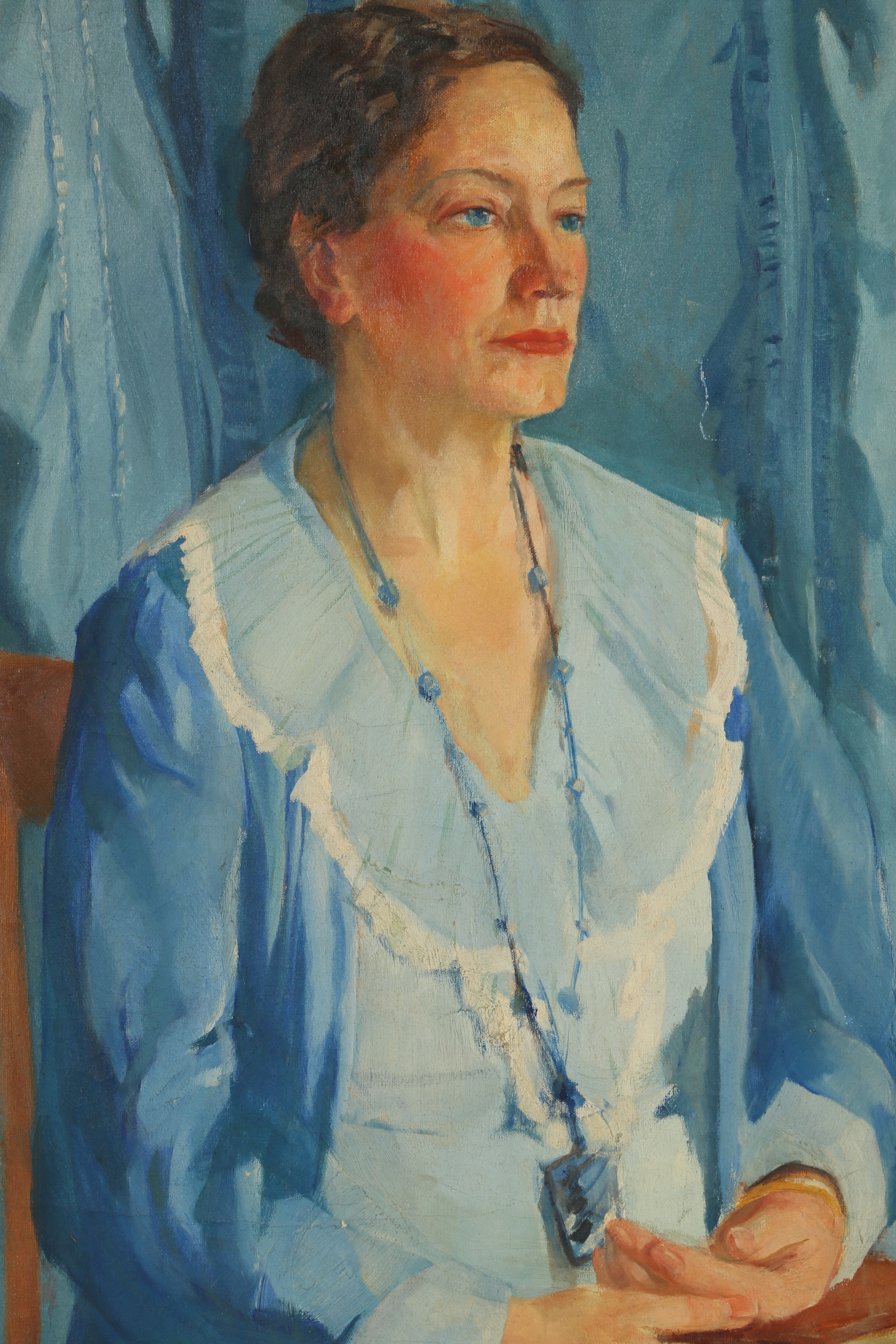 Charles Whitman Oil Painting "Portrait in Blue"
