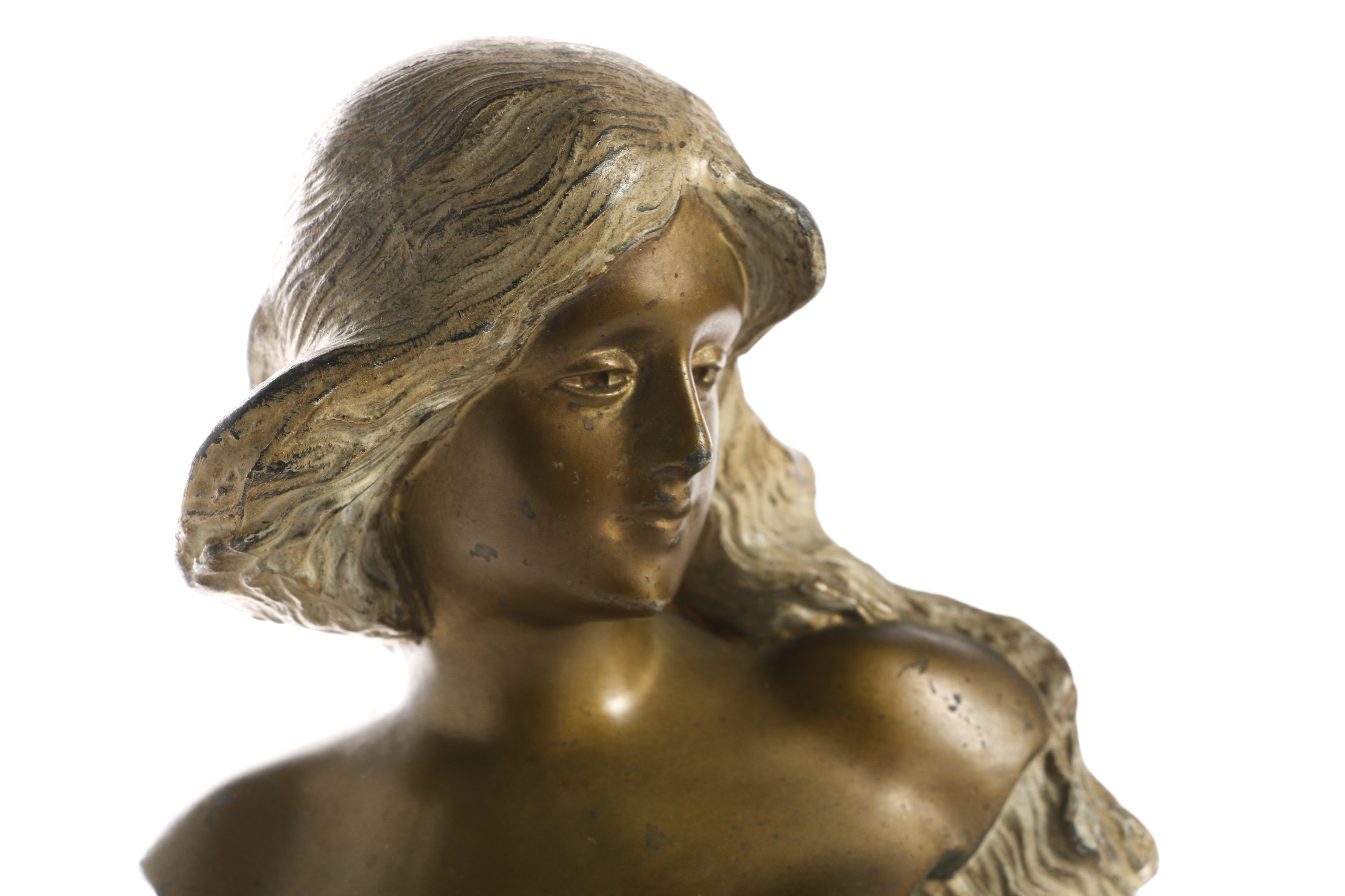 A. Masser Base Metal Bust with Bardeol Calcite Base