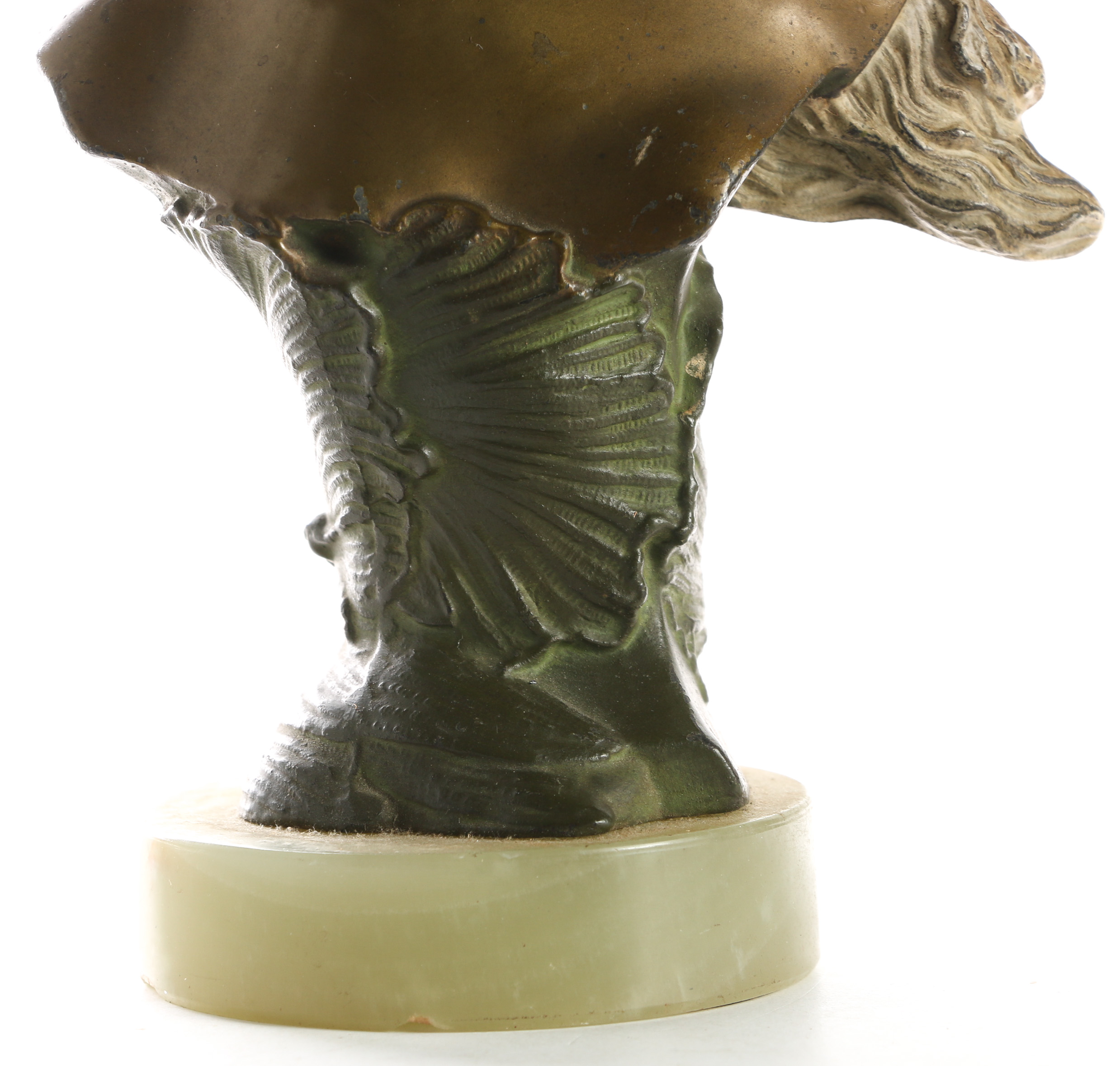 A. Masser Base Metal Bust with Bardeol Calcite Base