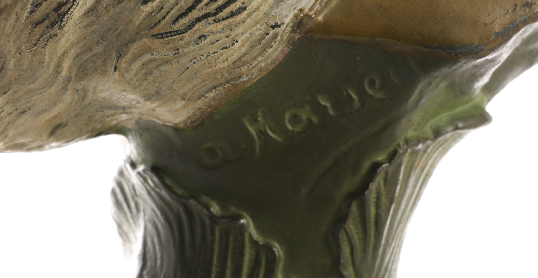 A. Masser Base Metal Bust with Bardeol Calcite Base