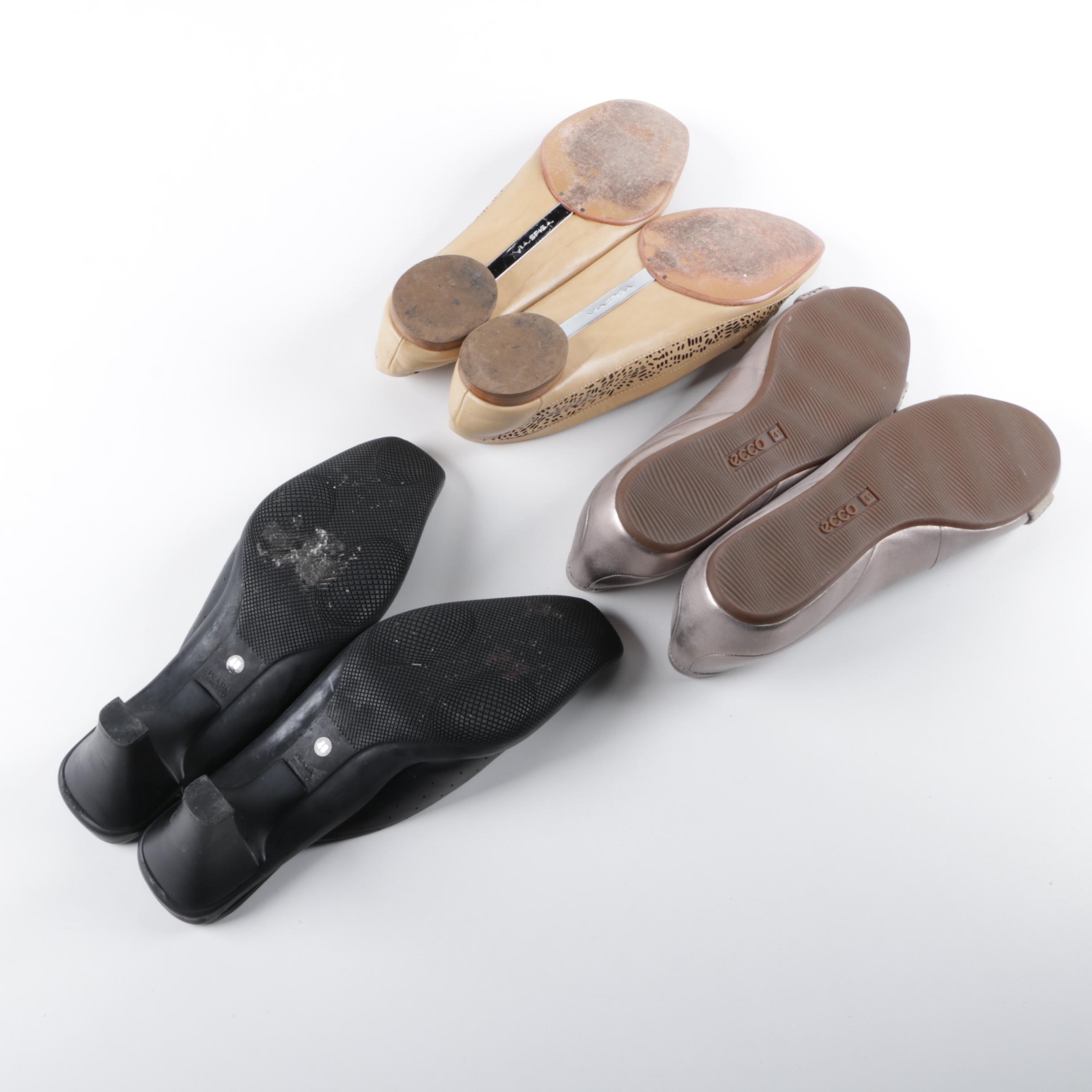 Women's Prada, Ecco and Via Spiga Shoes