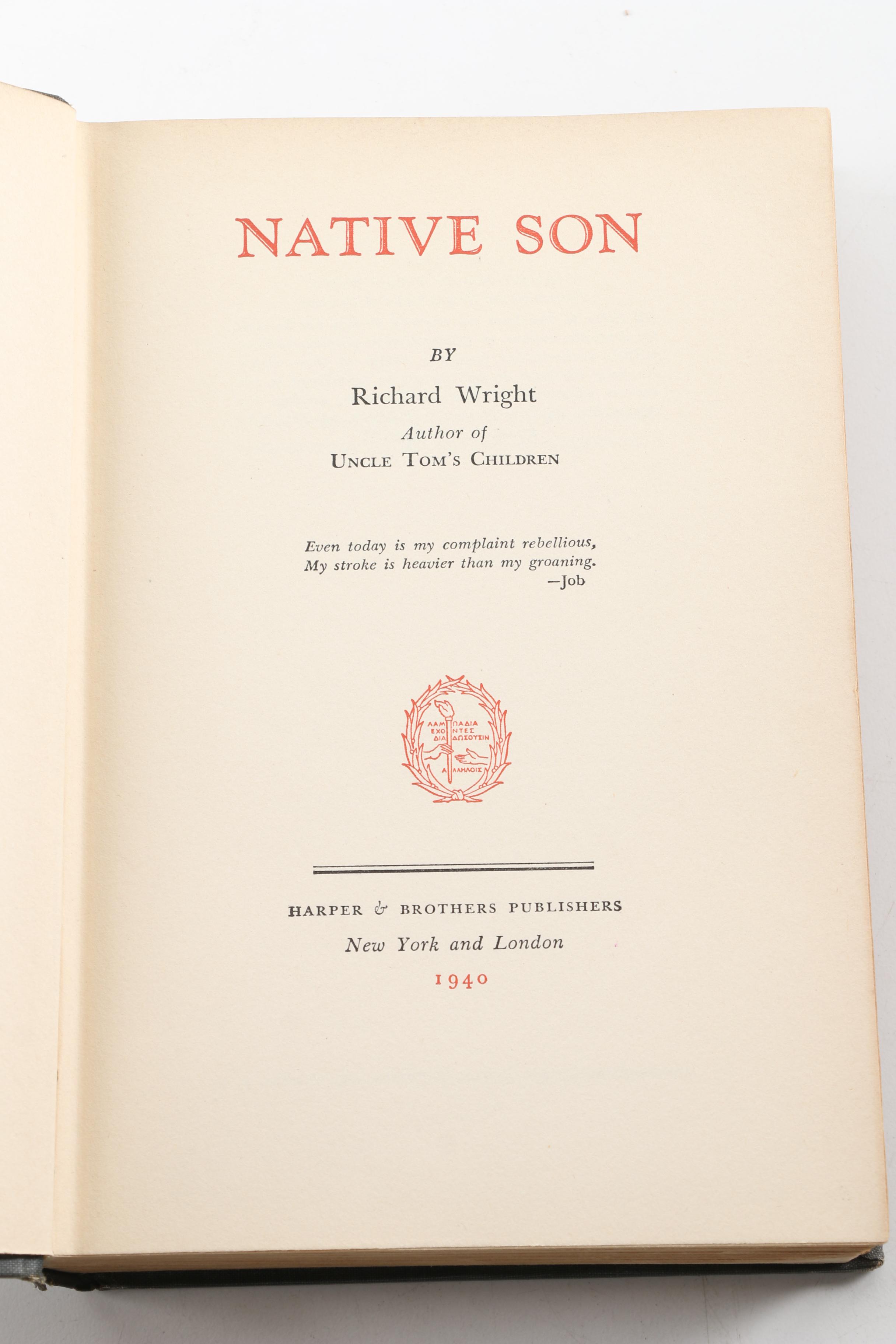 1940 "Native Son" by Richard Wright