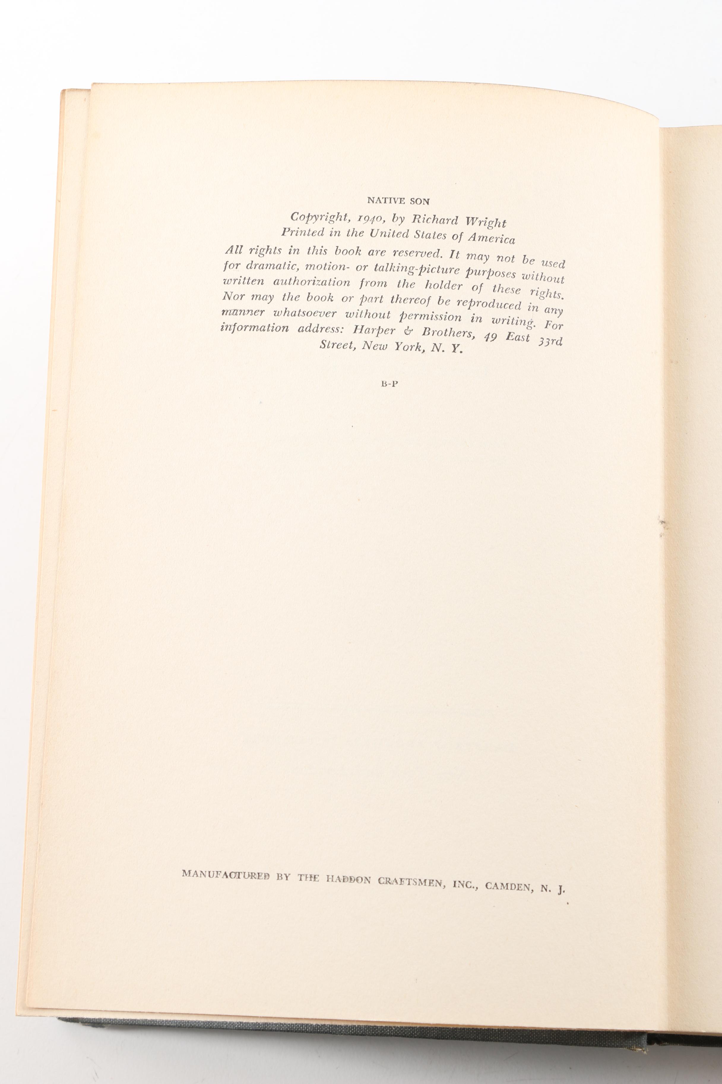1940 "Native Son" by Richard Wright