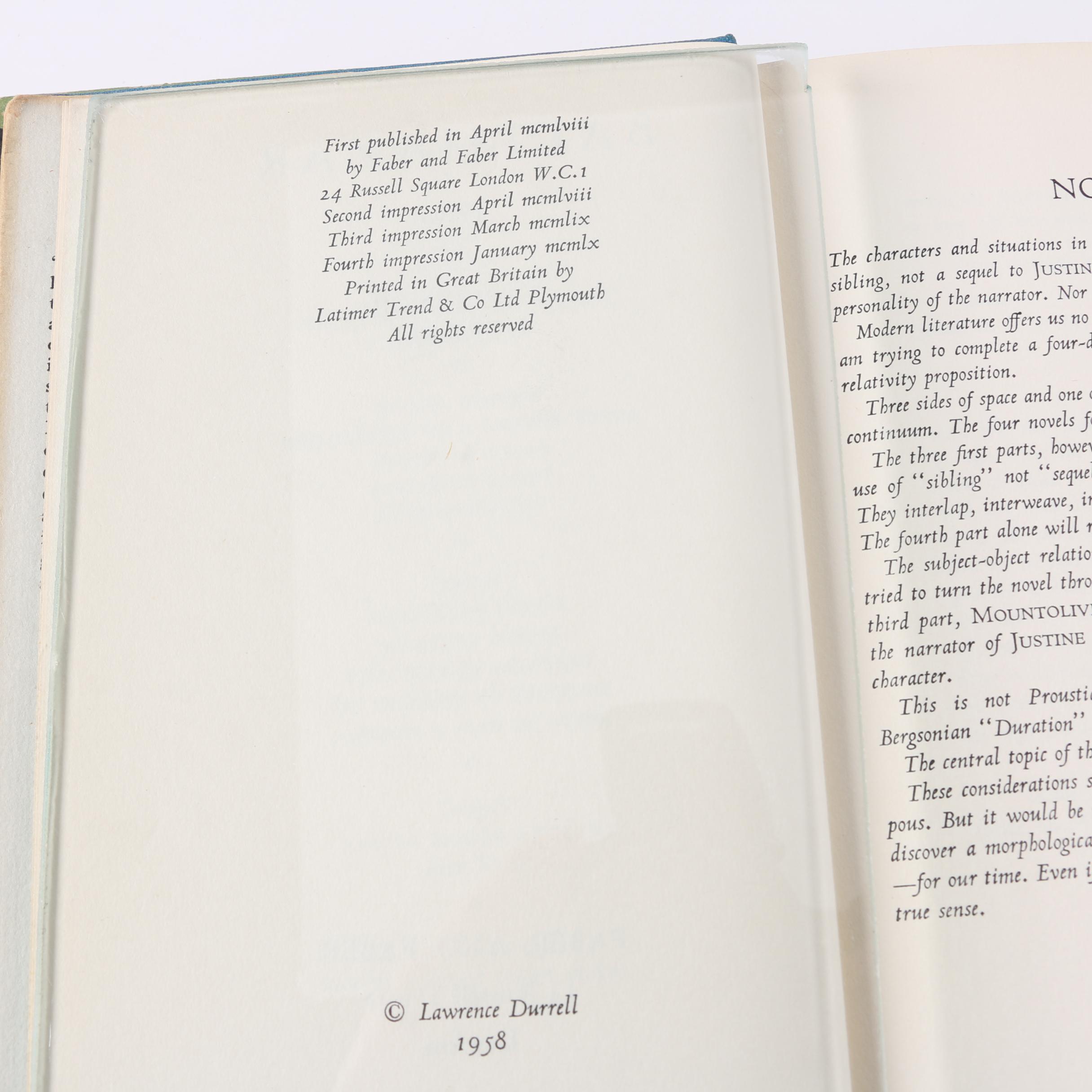 "The Alexandria Quartet" Novels by Lawrence Durrell