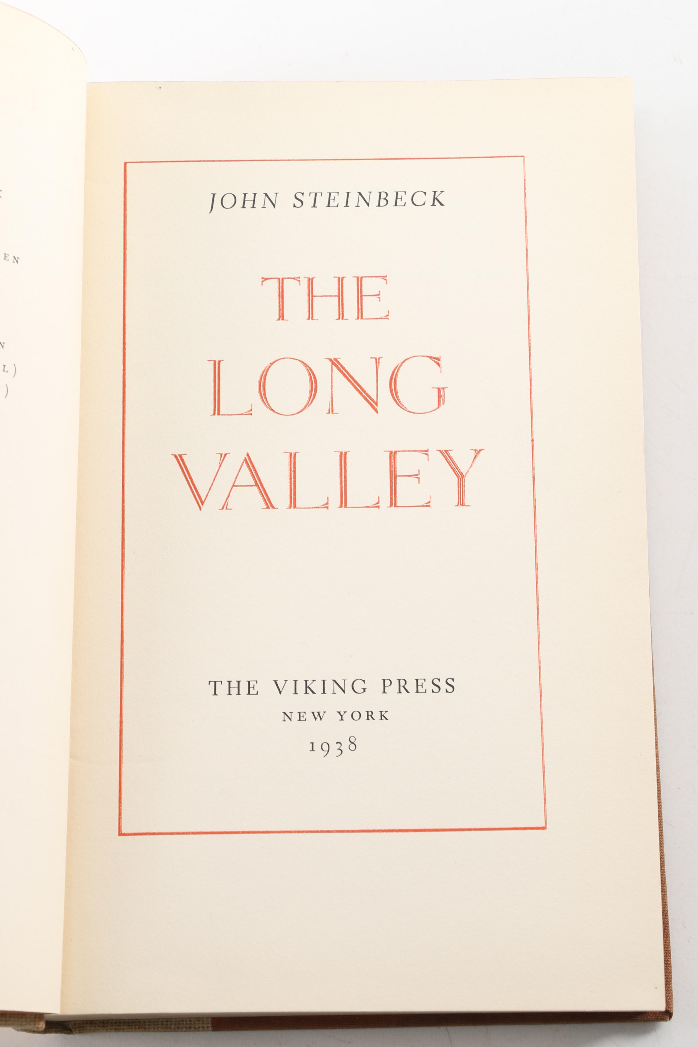 1938 First Edition "The Long Valley" by John Steinbeck
