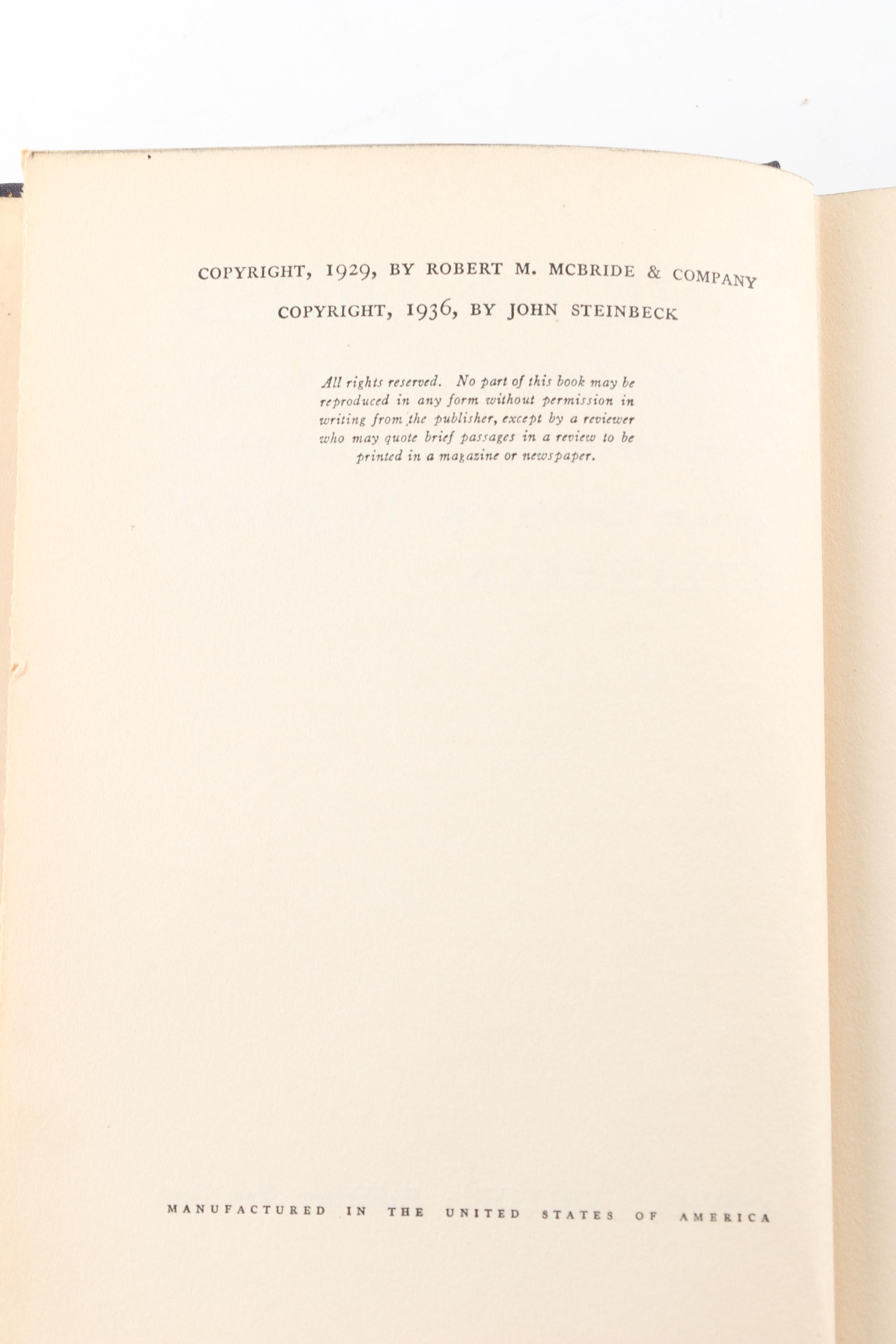 1936 "Cup of Gold" by John Steinbeck