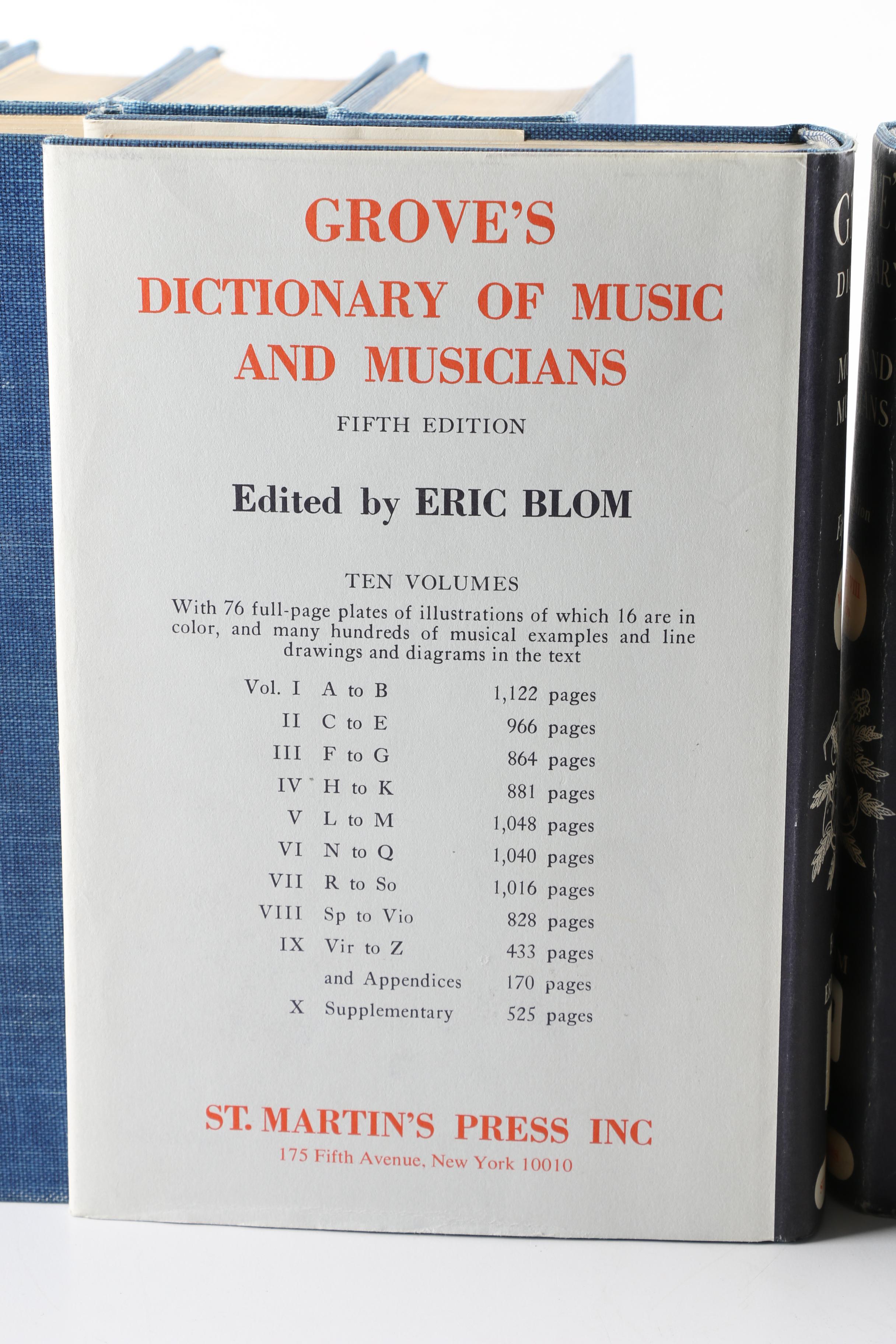 "Grove's Dictionary of Music and Musicians" in Ten Volumes