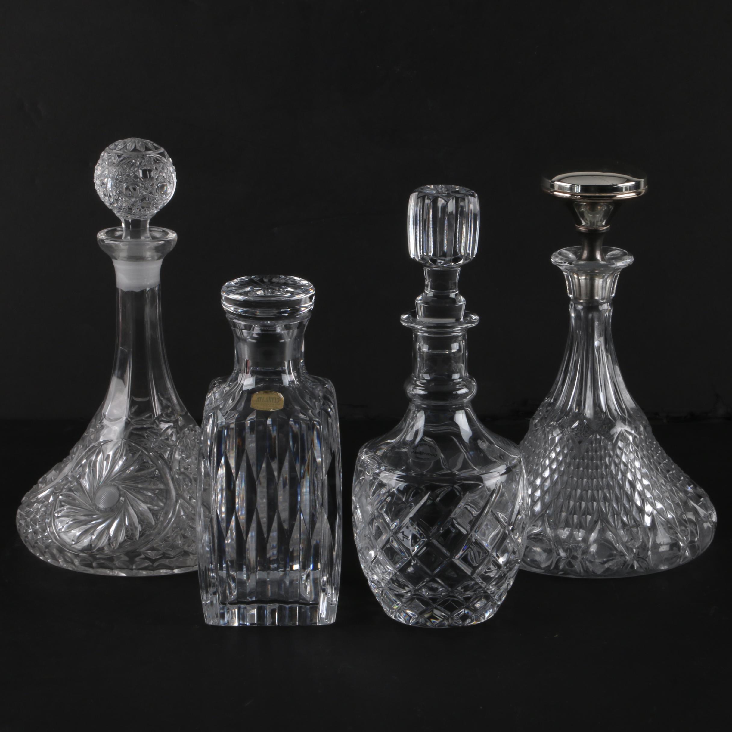 Wedgwood Drambuie Crystal Decanter with Atlantis and Ship's Decanters