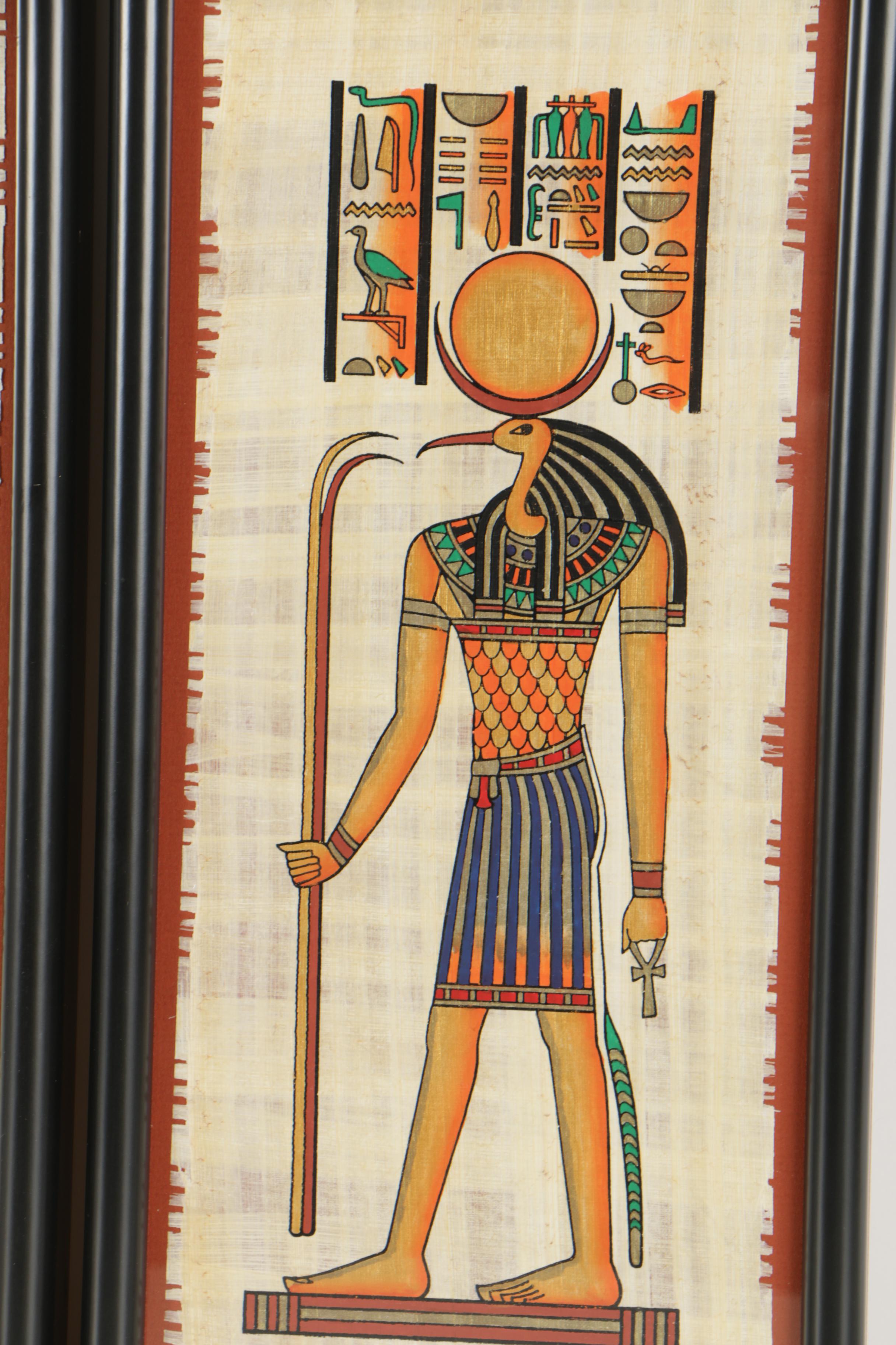 Egyptian Gouache Paintings on Papyrus