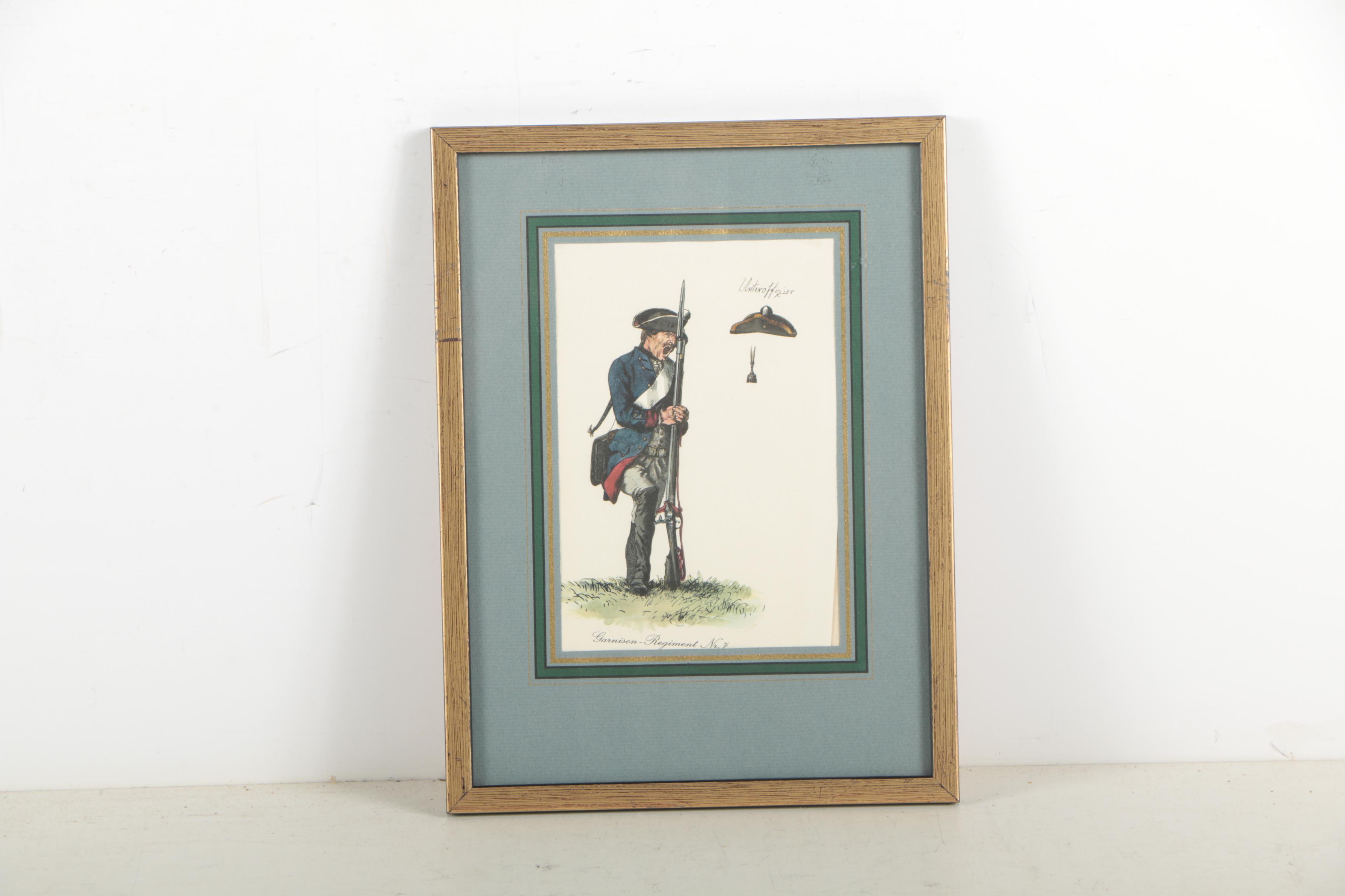 Offset Lithograph Prints Depicting Prussian Military Uniforms