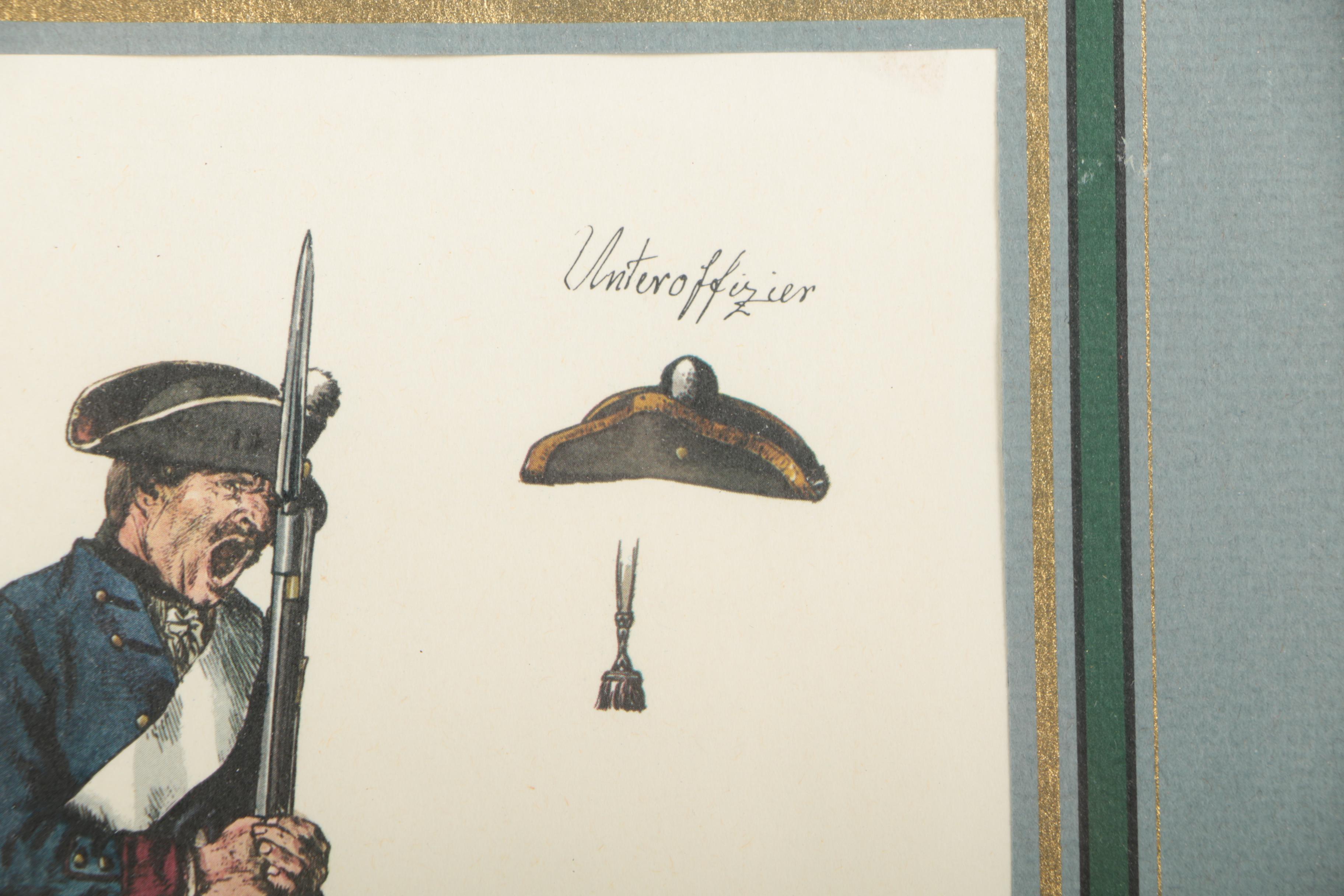 Offset Lithograph Prints Depicting Prussian Military Uniforms