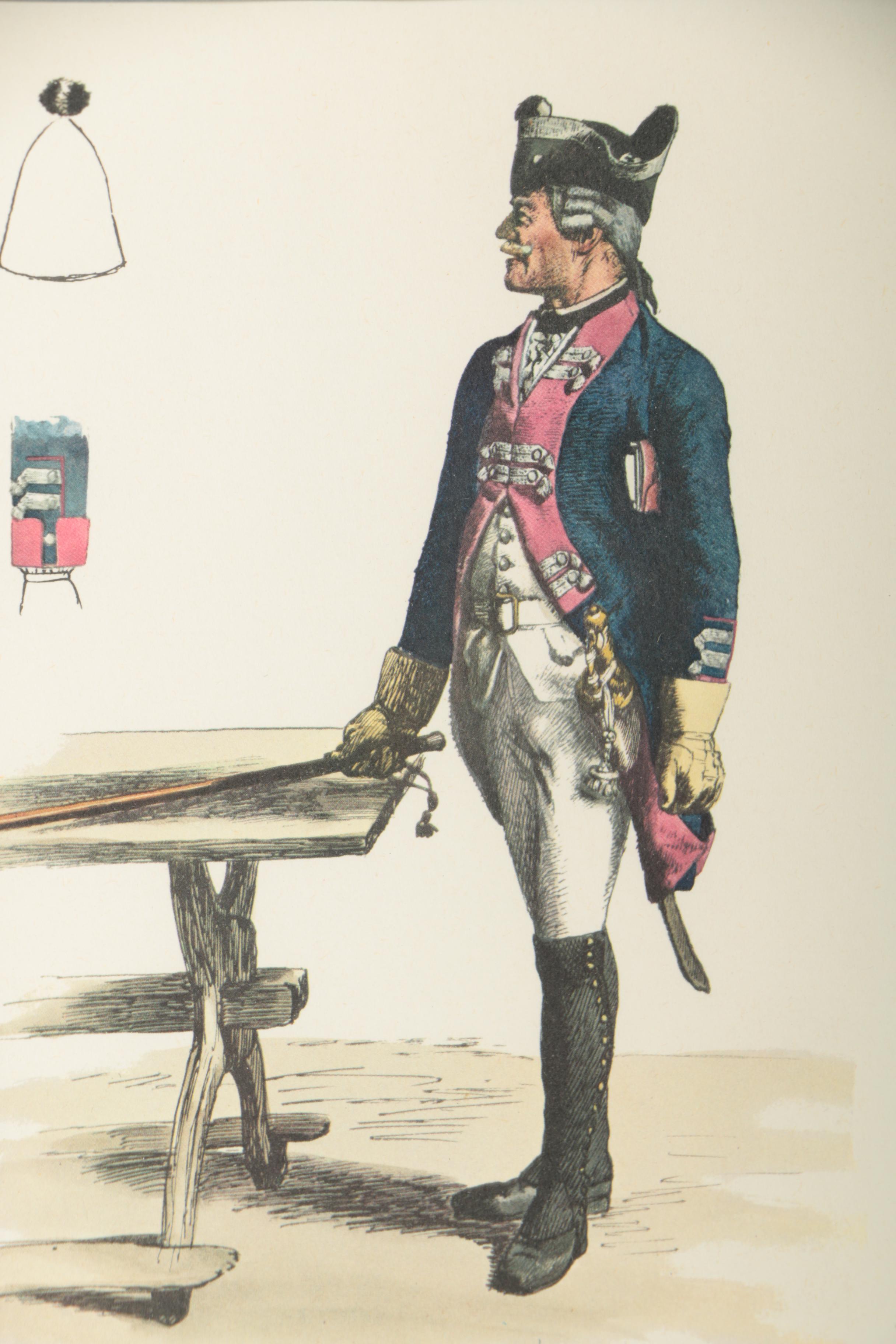 Offset Lithograph Prints Depicting Prussian Military Uniforms
