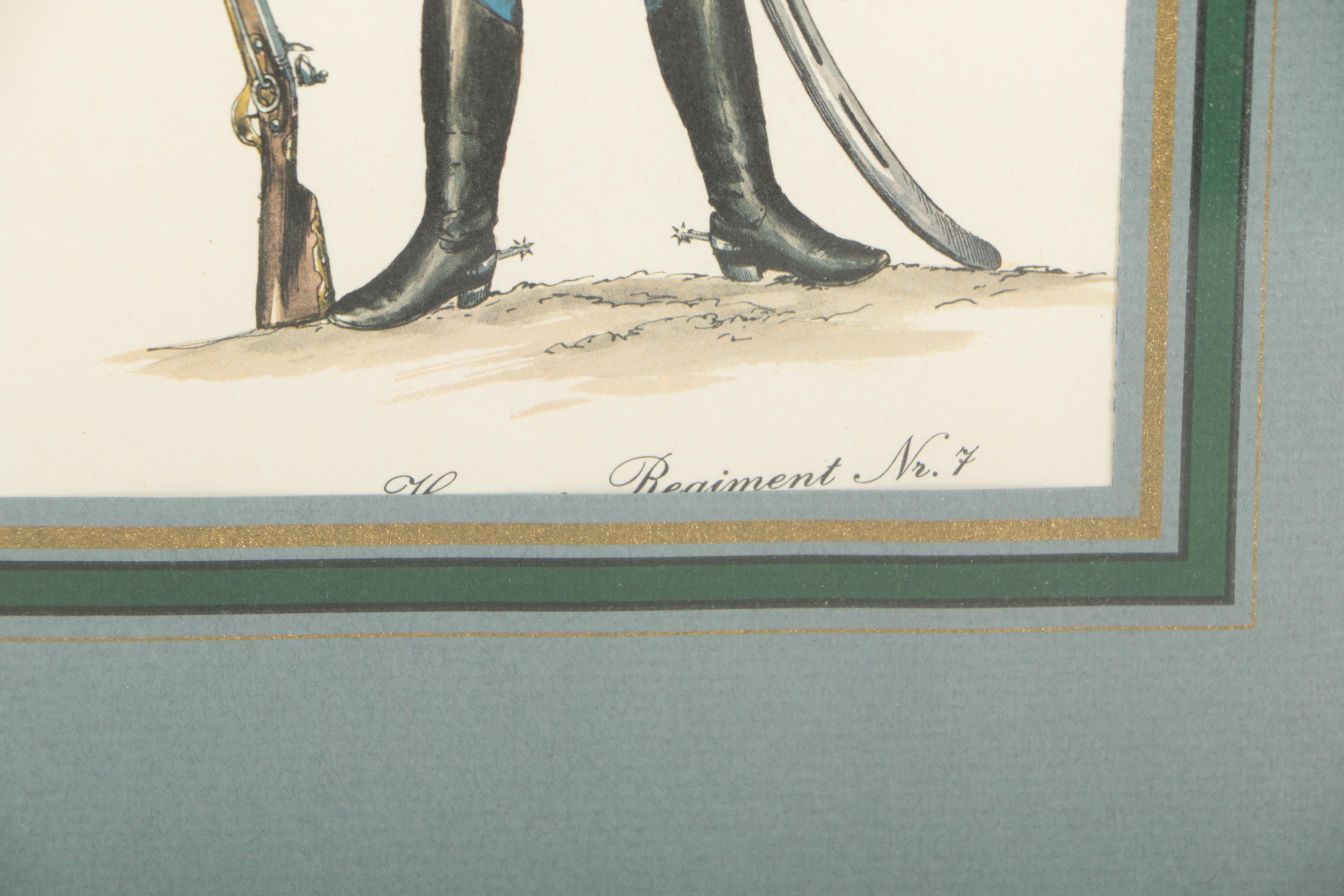 Offset Lithograph Prints Depicting Prussian Military Uniforms