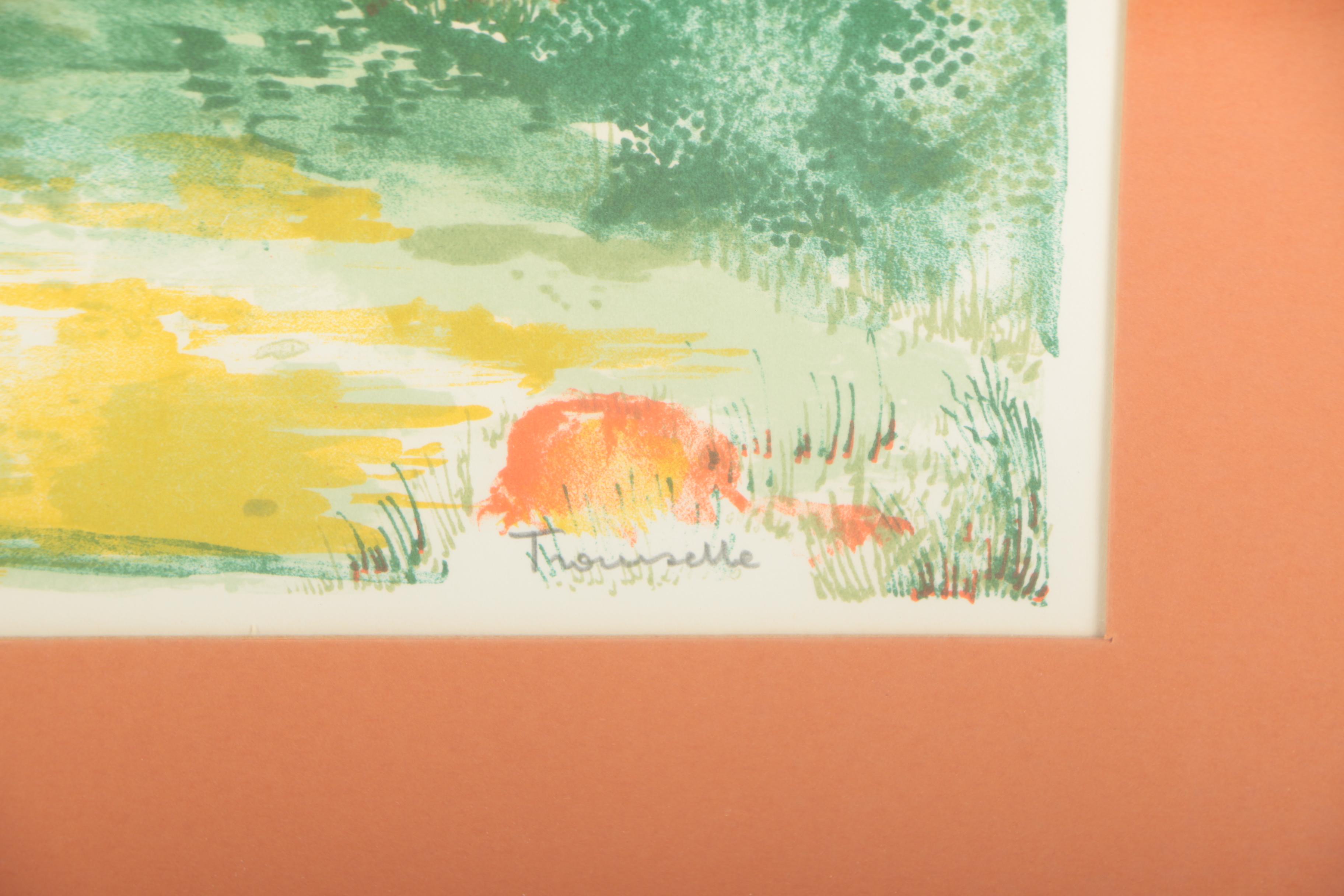 Jean Trousselle Circa 1975 Color Lithograph "French Castle"