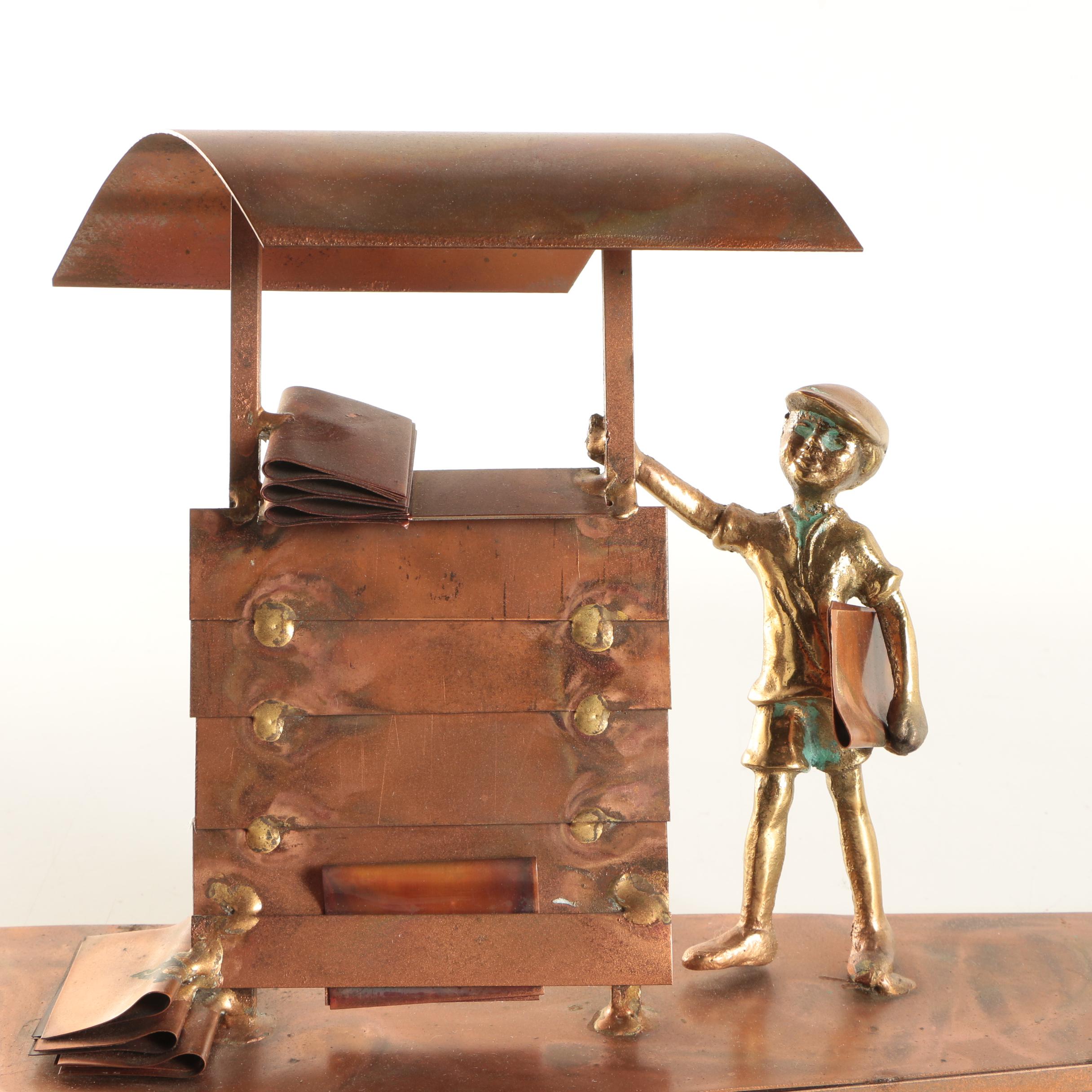 Bijan Metal Sculpture of Street Scene