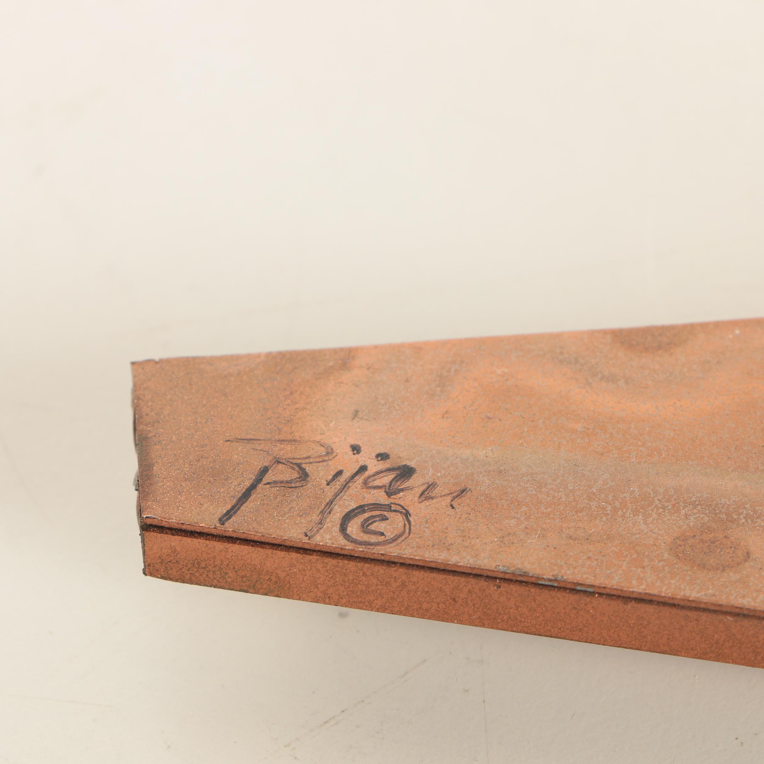 Bijan Metal Sculpture of Street Scene