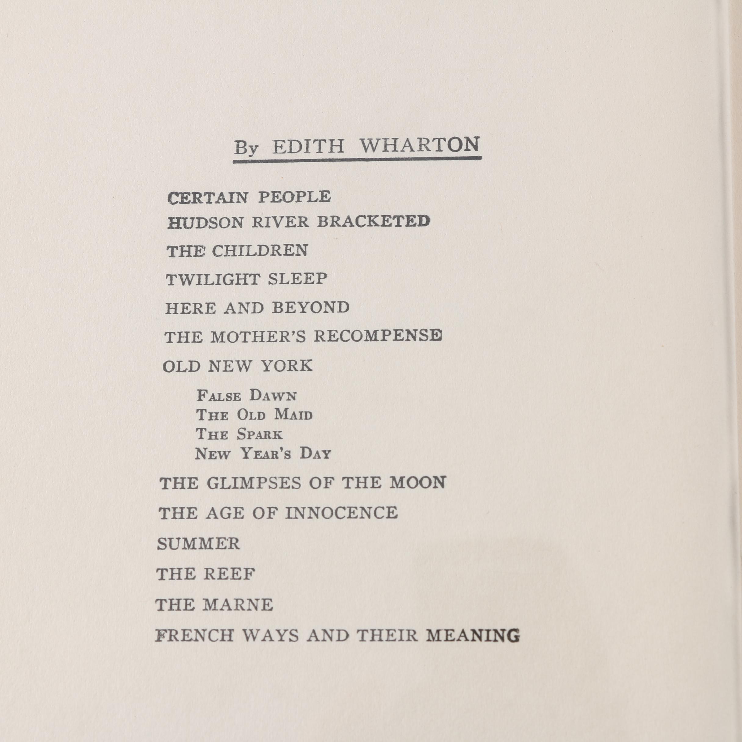 Vintage Edith Wharton Novels and Short Story Collections