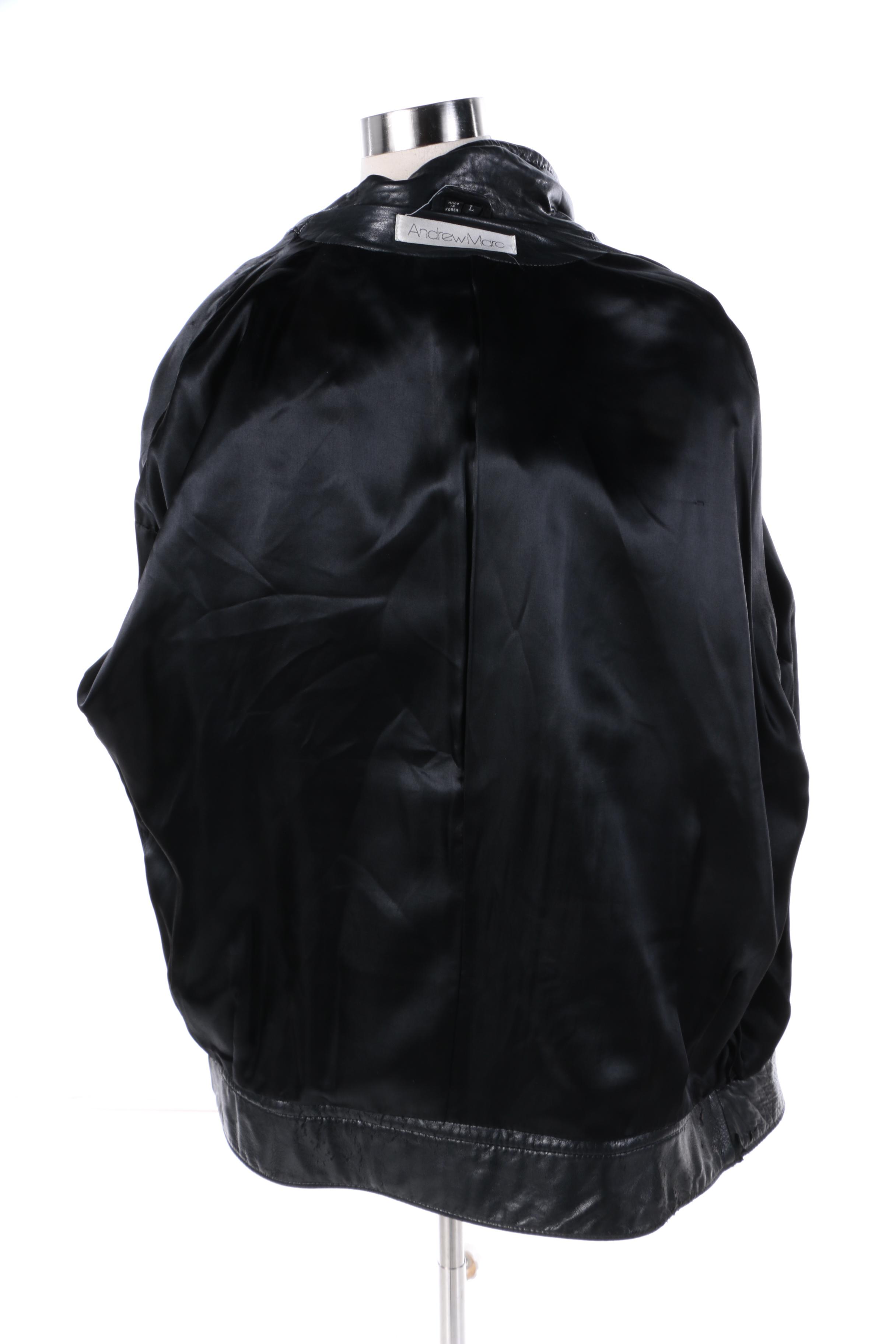 Women's Vintage Andrew Marc Black Leather Jacket