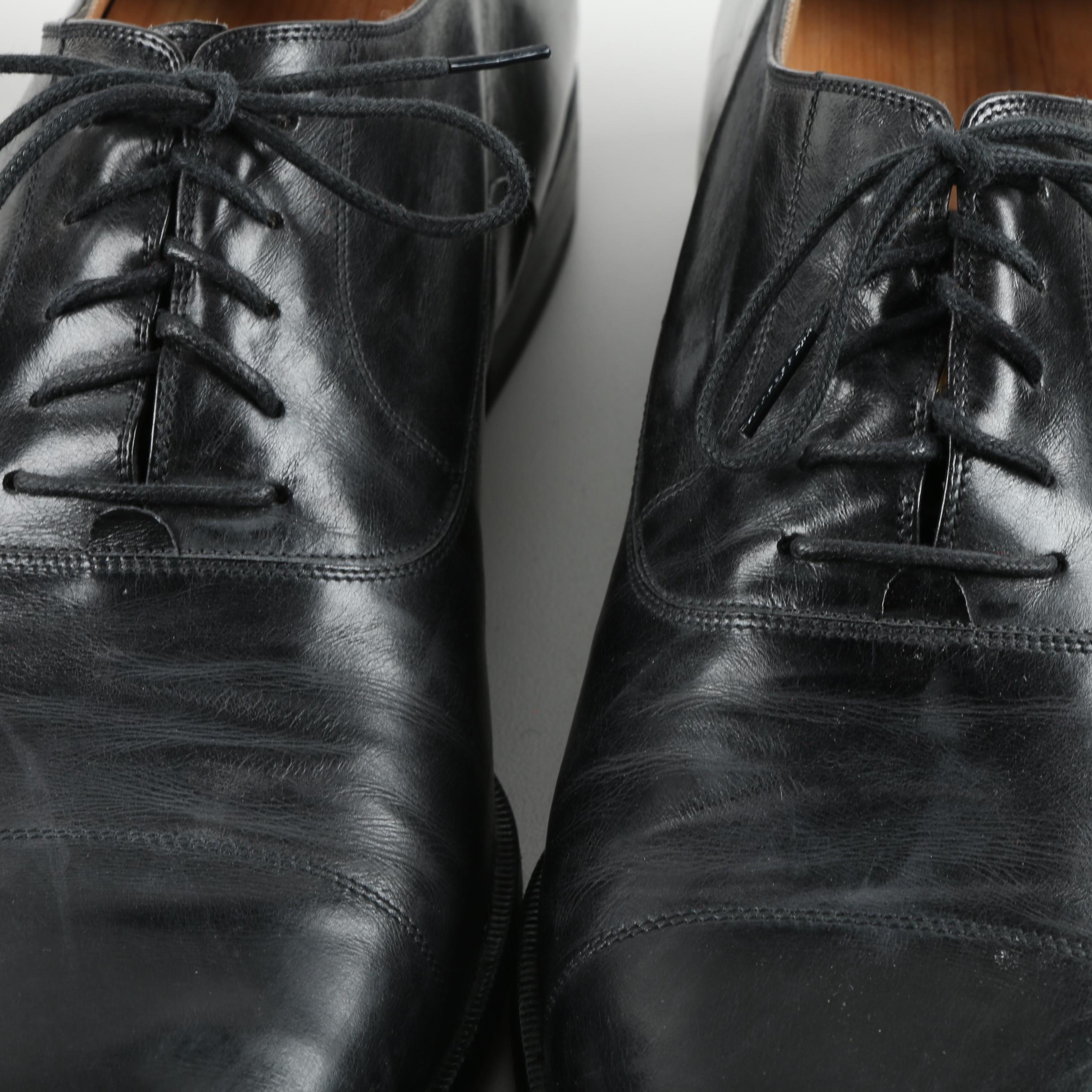 Men's Black Leather Dress Shoes Including Brooks Brothers and Elli Borgioli