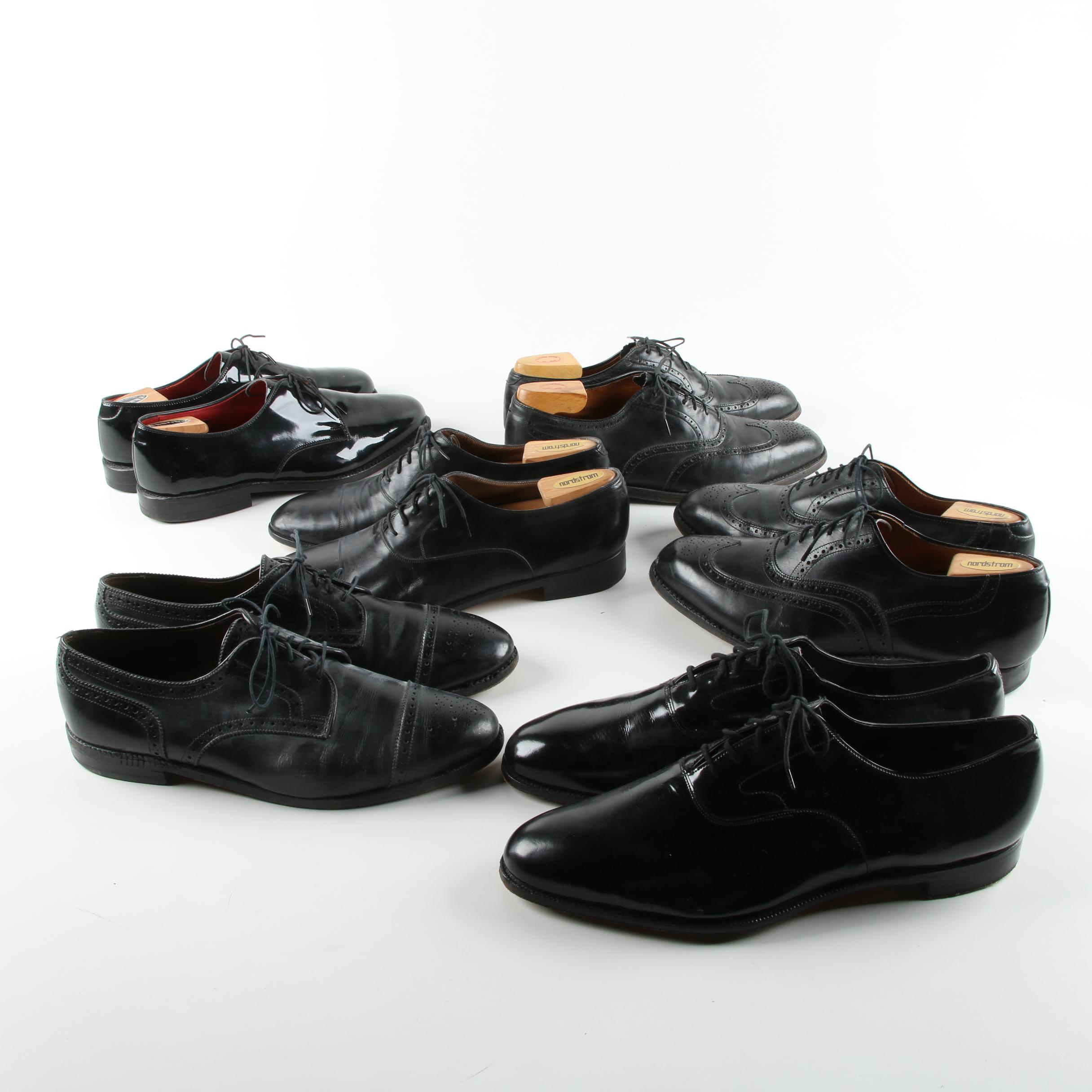 Men's Black Leather Dress Shoes Including Brooks Brothers and Elli Borgioli