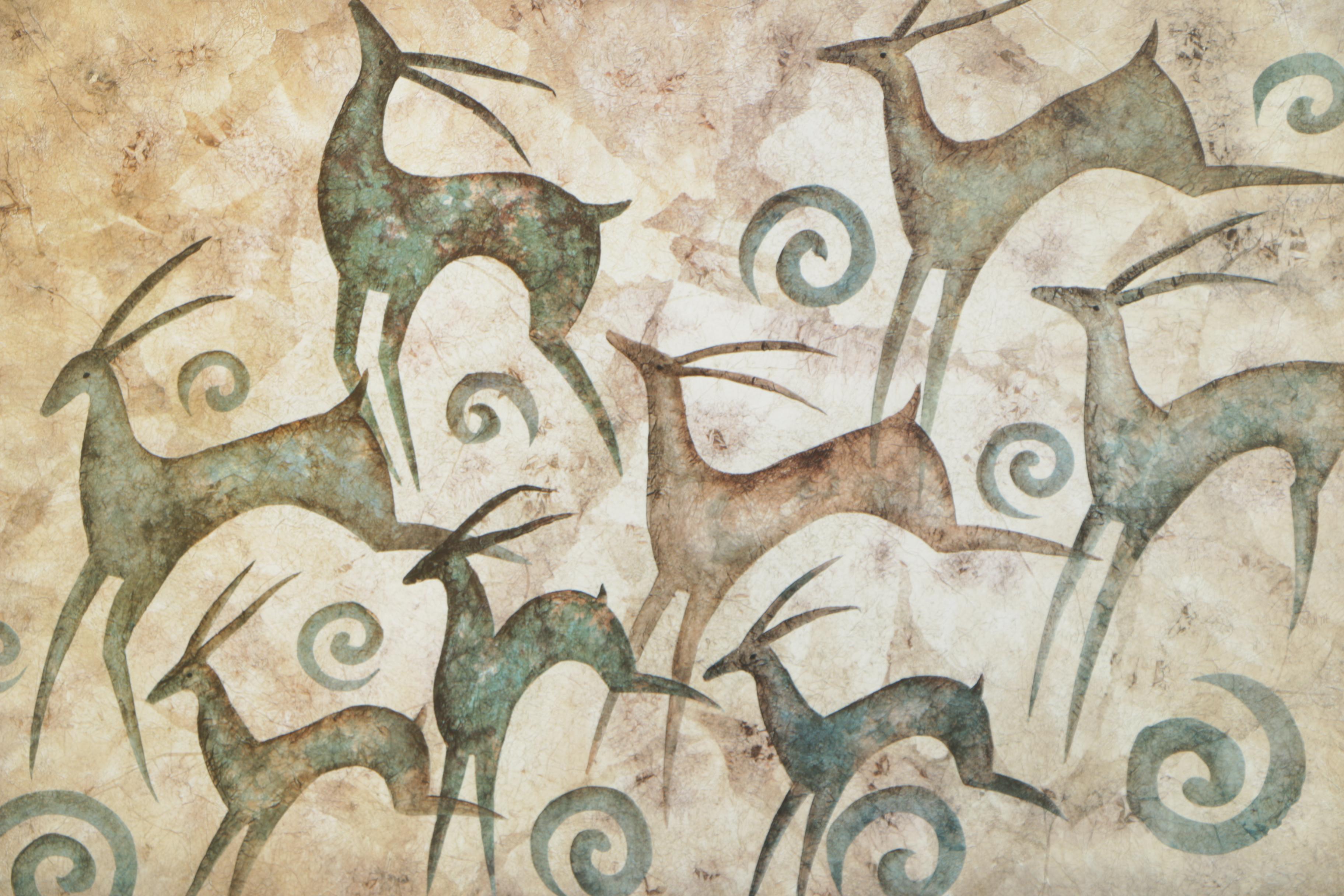 Offset Lithograph After Raya "Leaping Antelope"