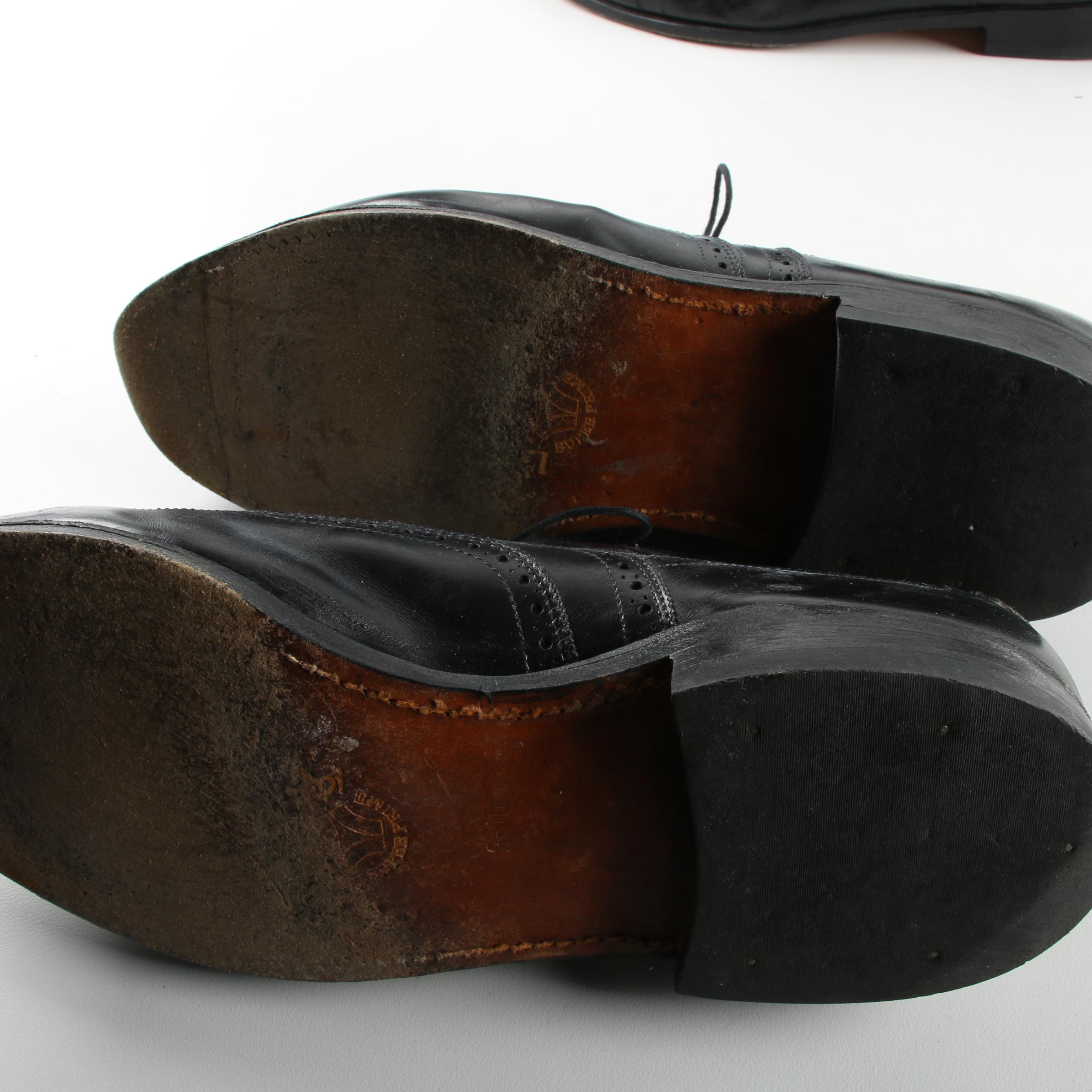 Men's Black Leather Dress Shoes Including Brooks Brothers and Elli Borgioli