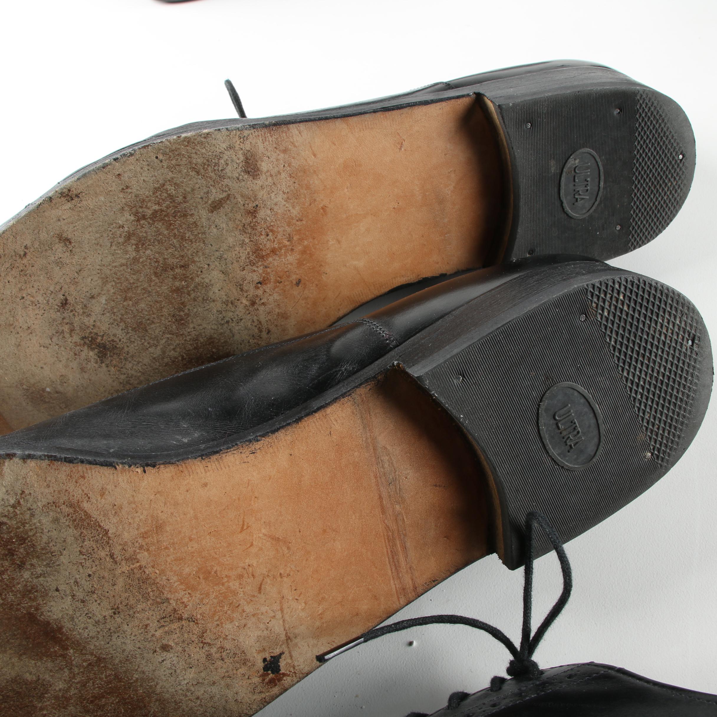 Men's Black Leather Dress Shoes Including Brooks Brothers and Elli Borgioli