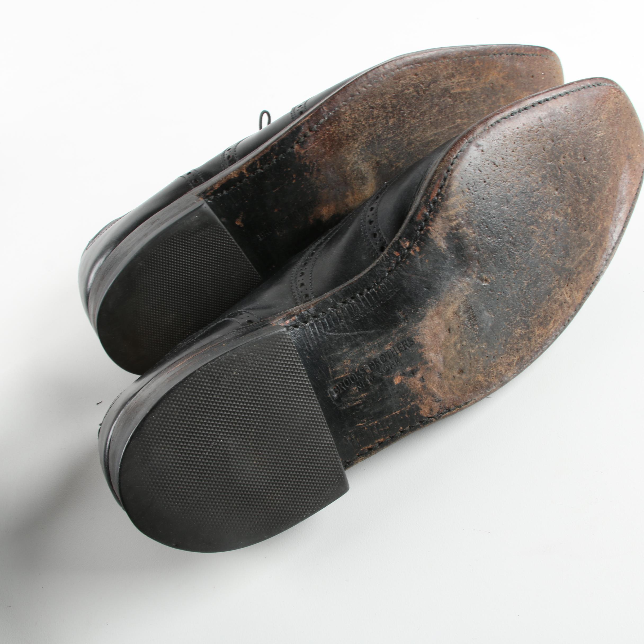 Men's Black Leather Dress Shoes Including Brooks Brothers and Elli Borgioli