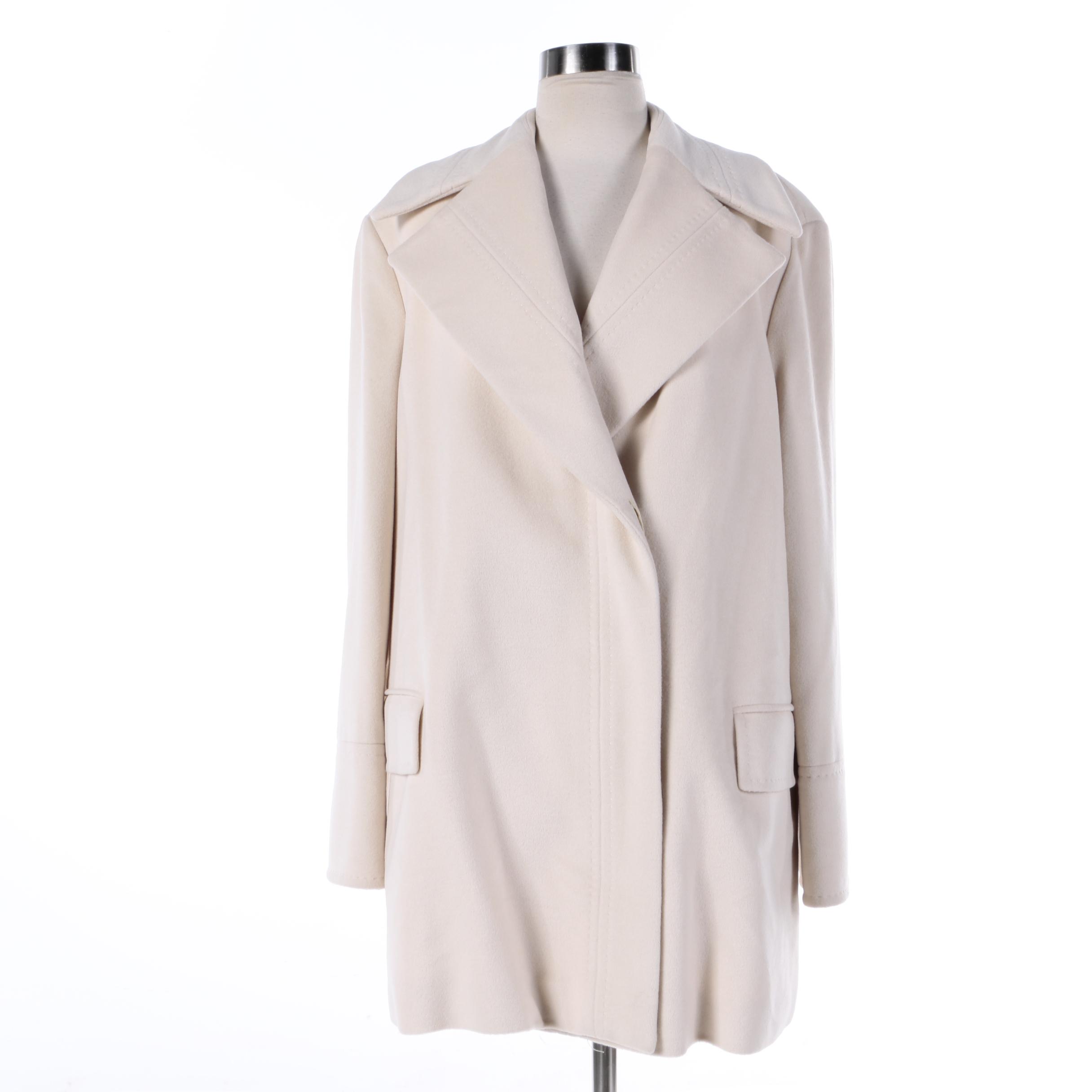 Women's Louis Fèraud Off-White Wool Coat