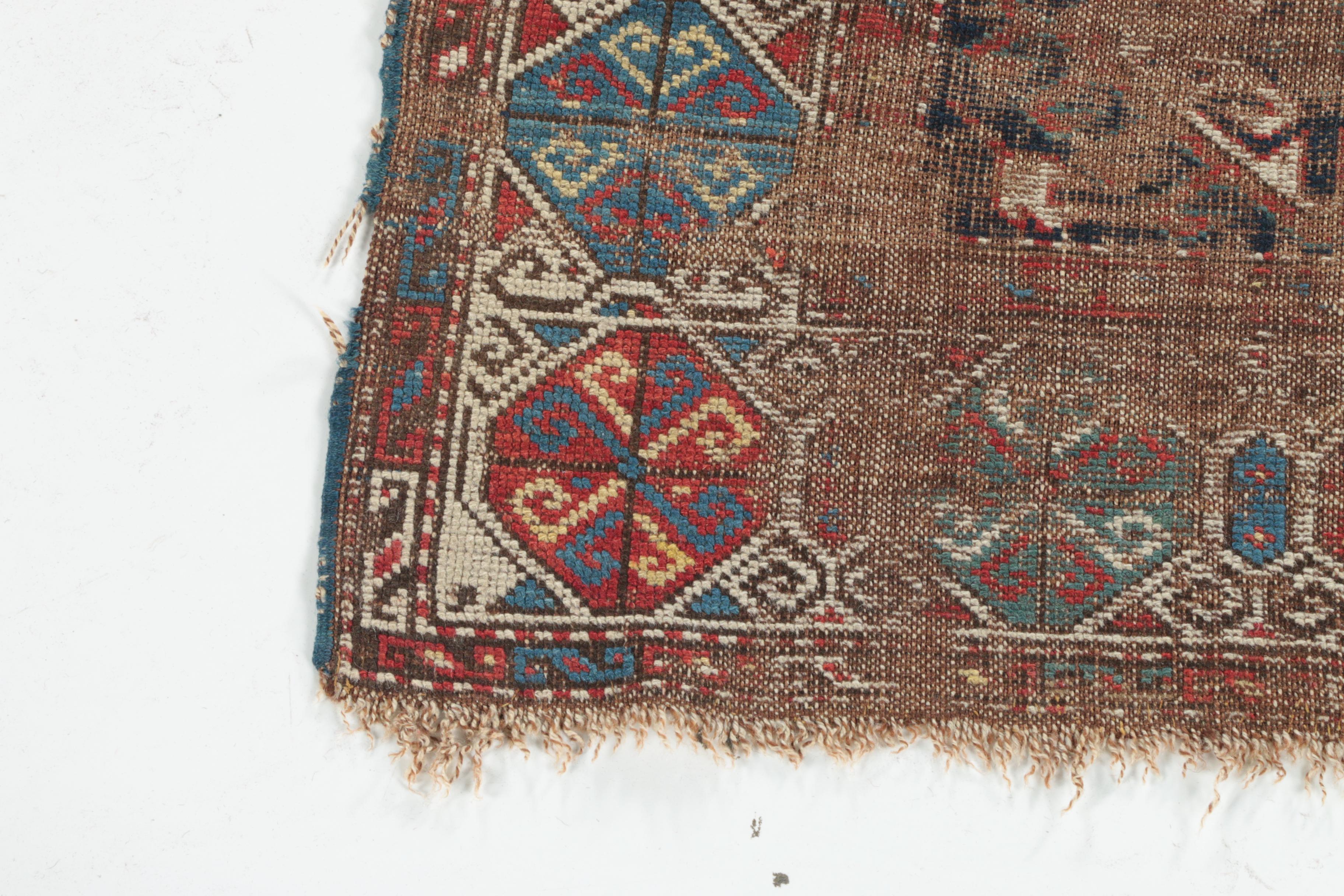 Antique Handwoven Caucasian Wool Area Rug