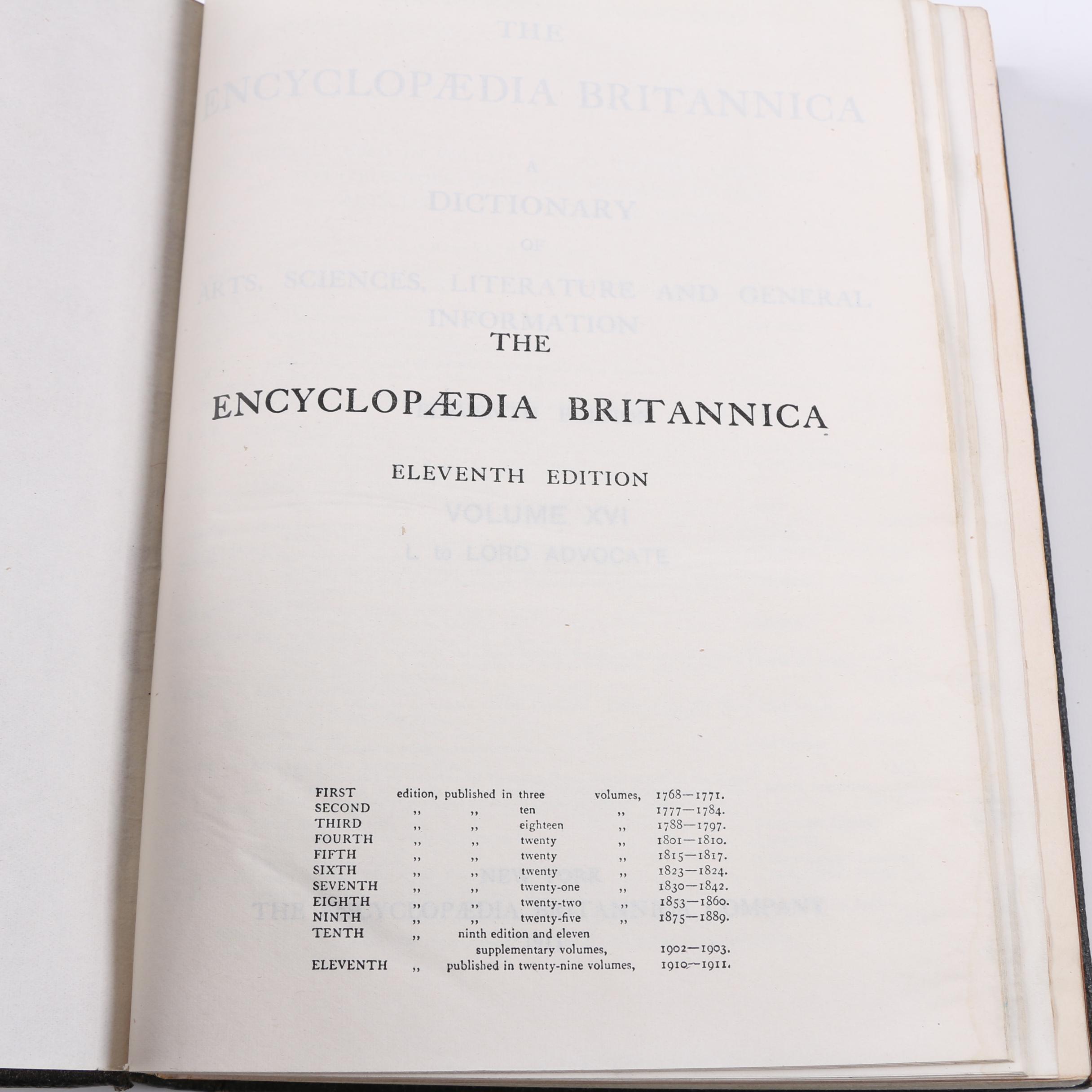 1911 "The Encyclopædia Britannica" in Twenty-Eight Volumes