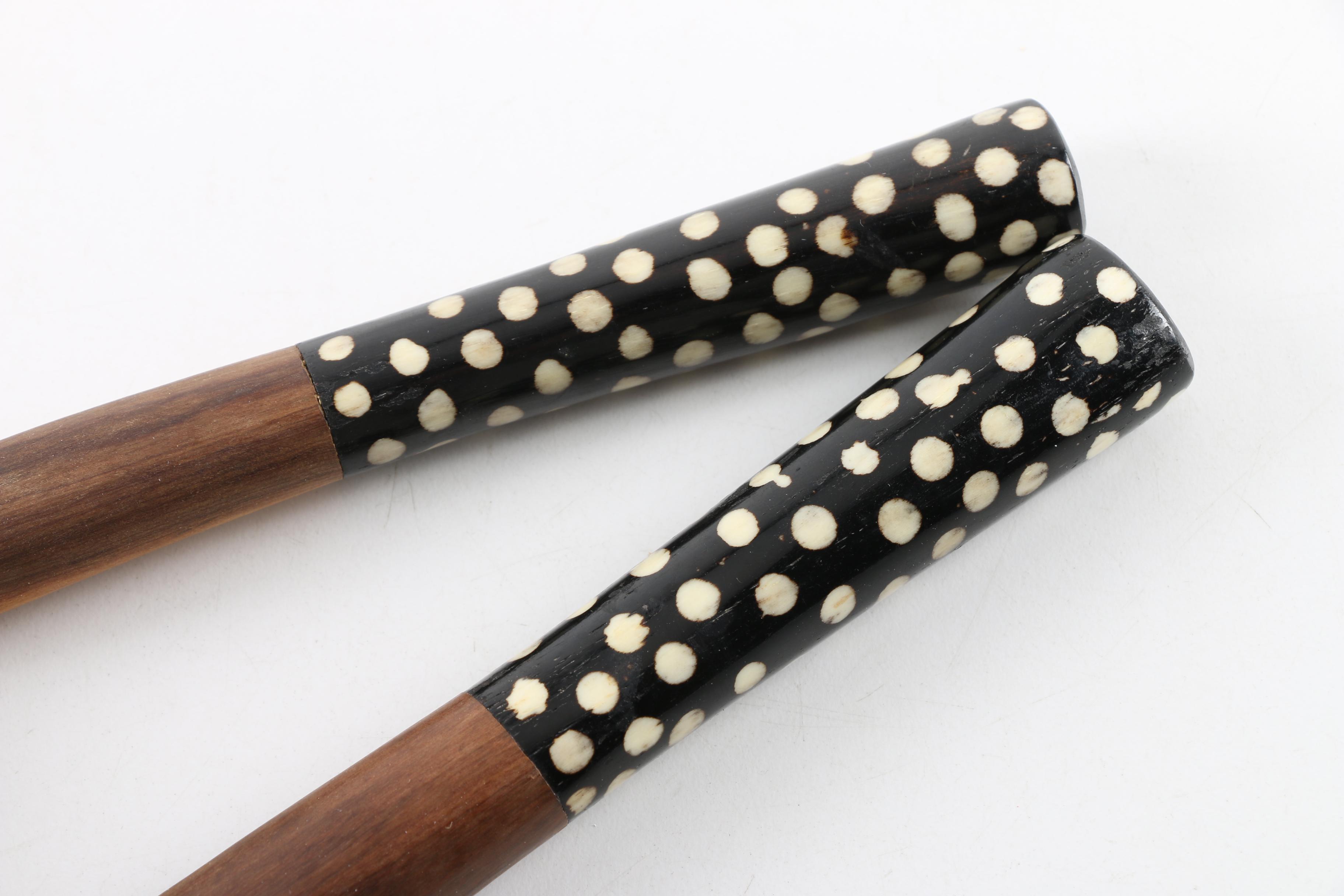 Wood and Bone Salad Serving Utensils