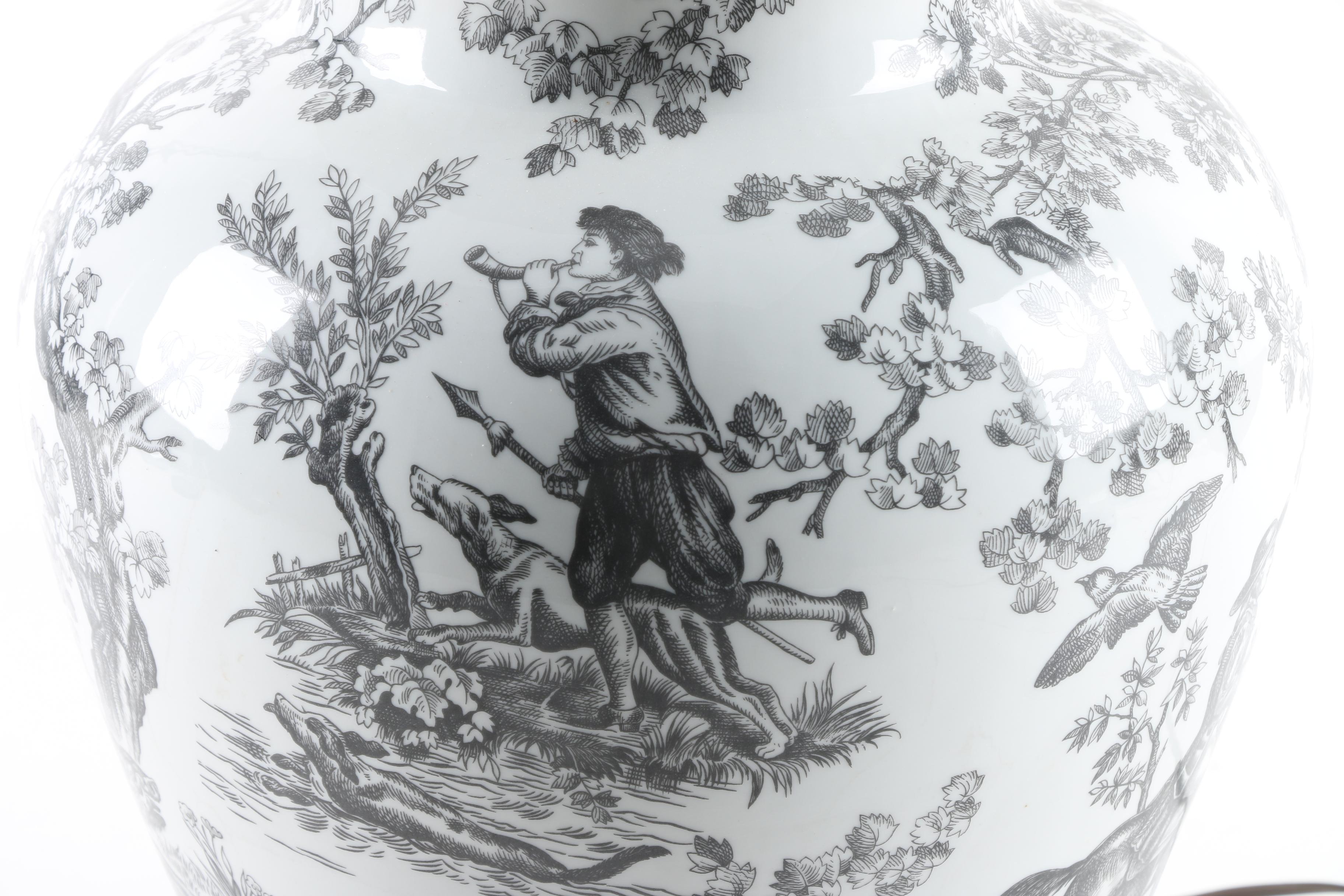 Porcelaine De Paris French Table Lamp